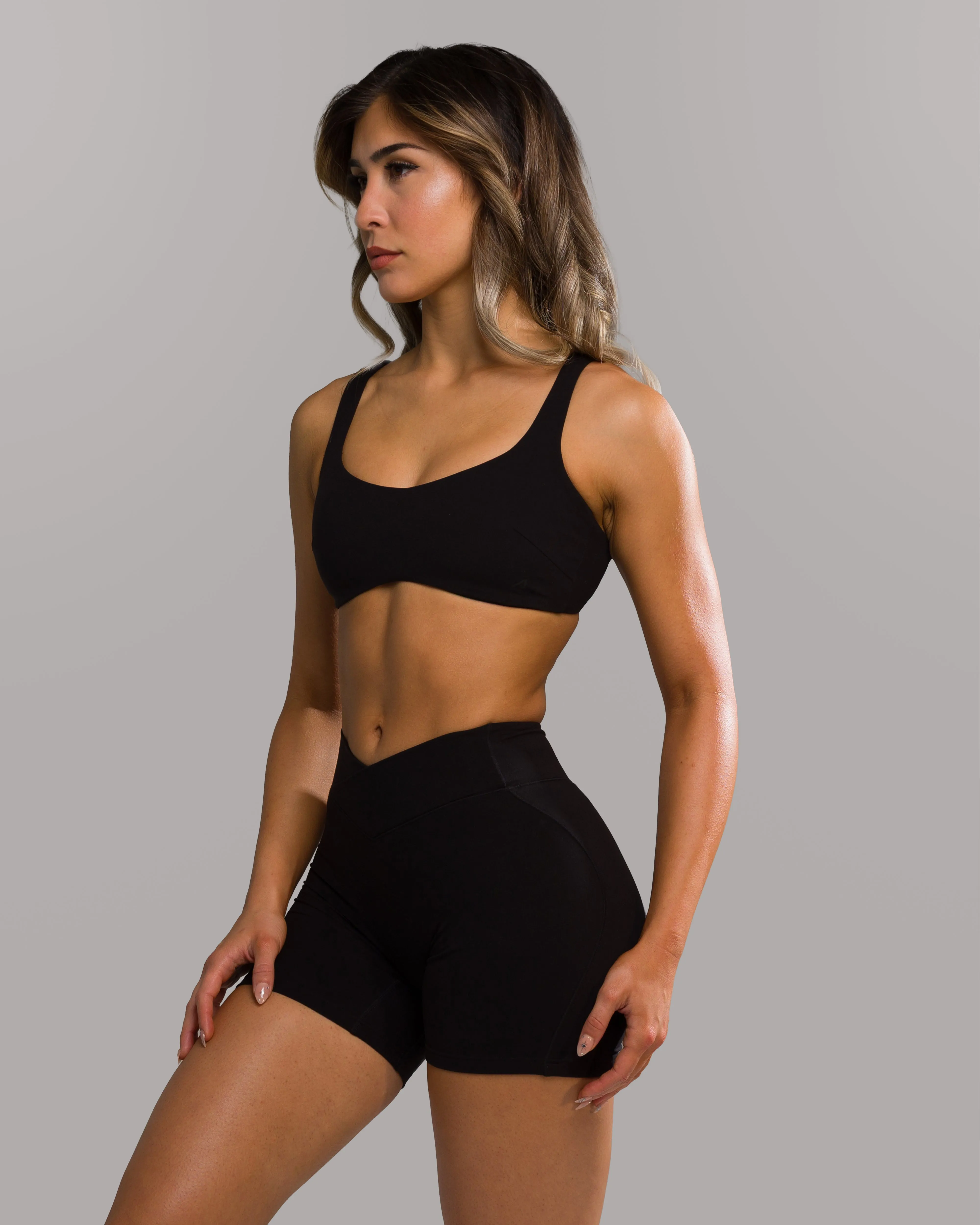 Lina Bra - Black Breathable Structure Supportive Side