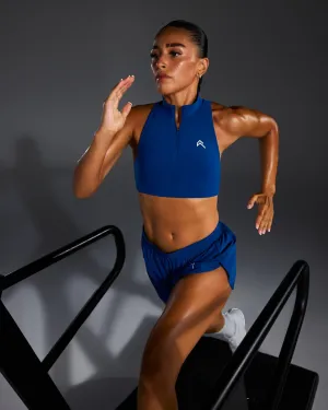 Tight fit seams Attitude EasyLift? Zip High Neck Sports Bra | Vintage Navy