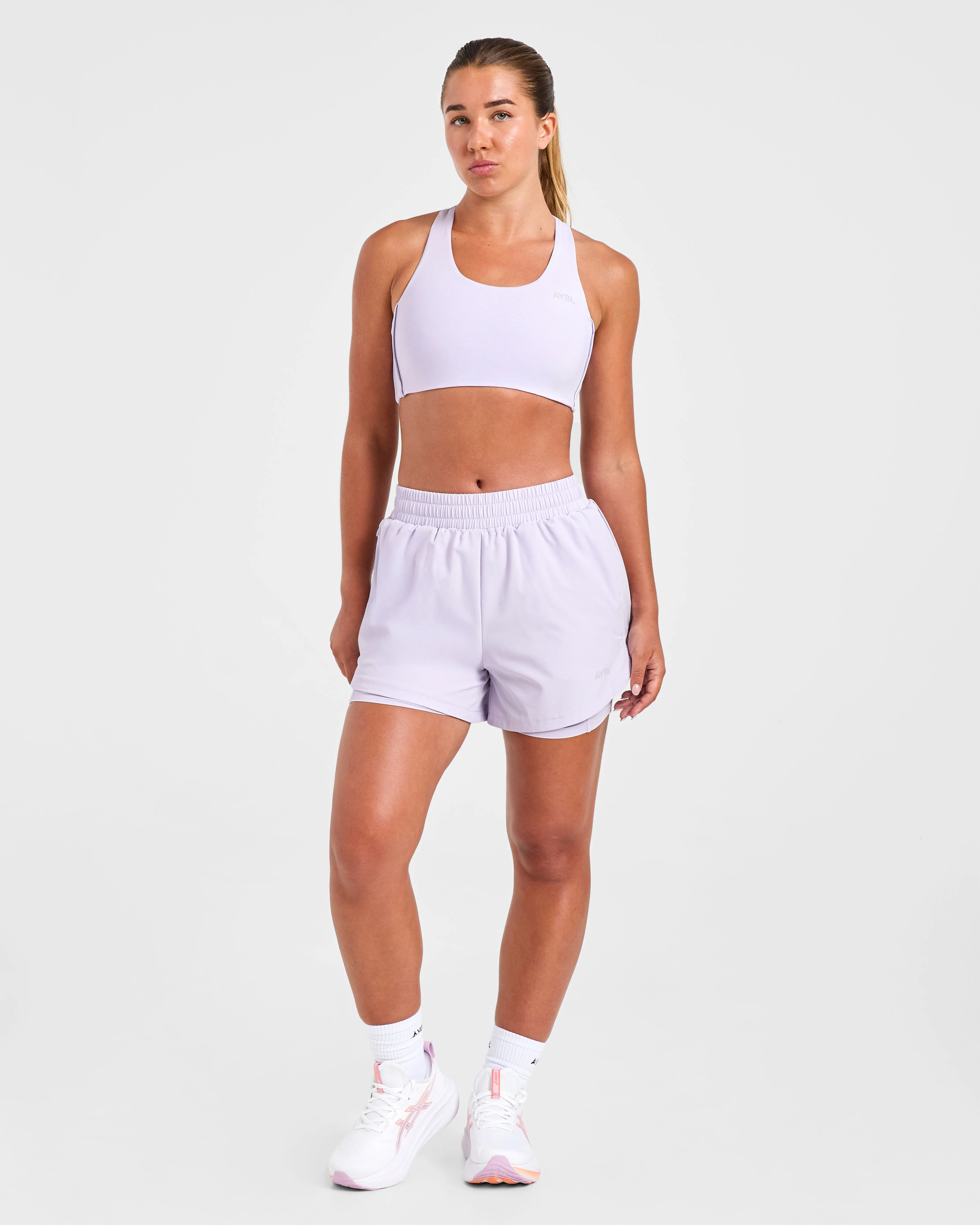 Mix and match seams Run Sports Bra - Ice Lilac
