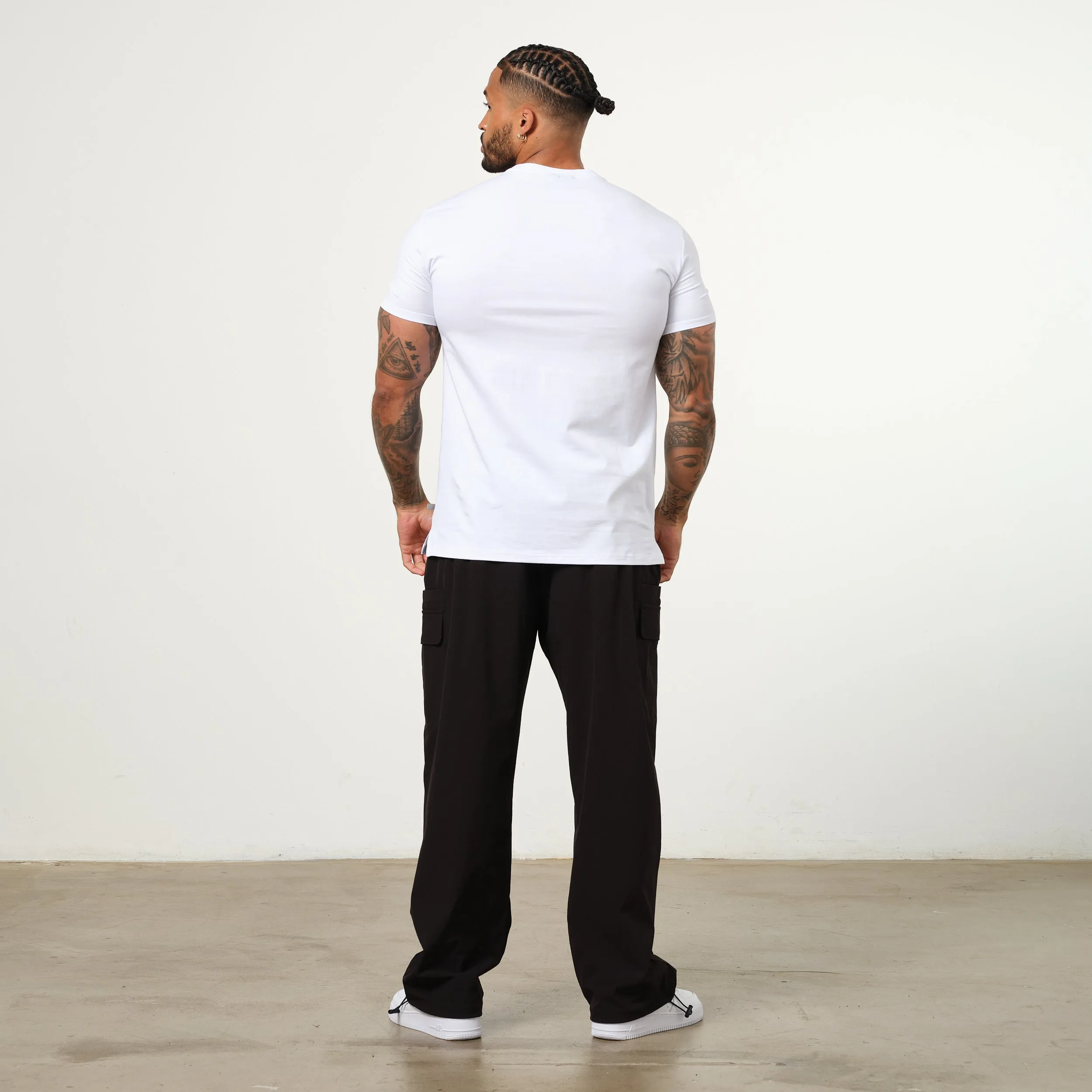 skinny but not tight Vanquish Essential White Slim Fit Short Sleeve T Shirt