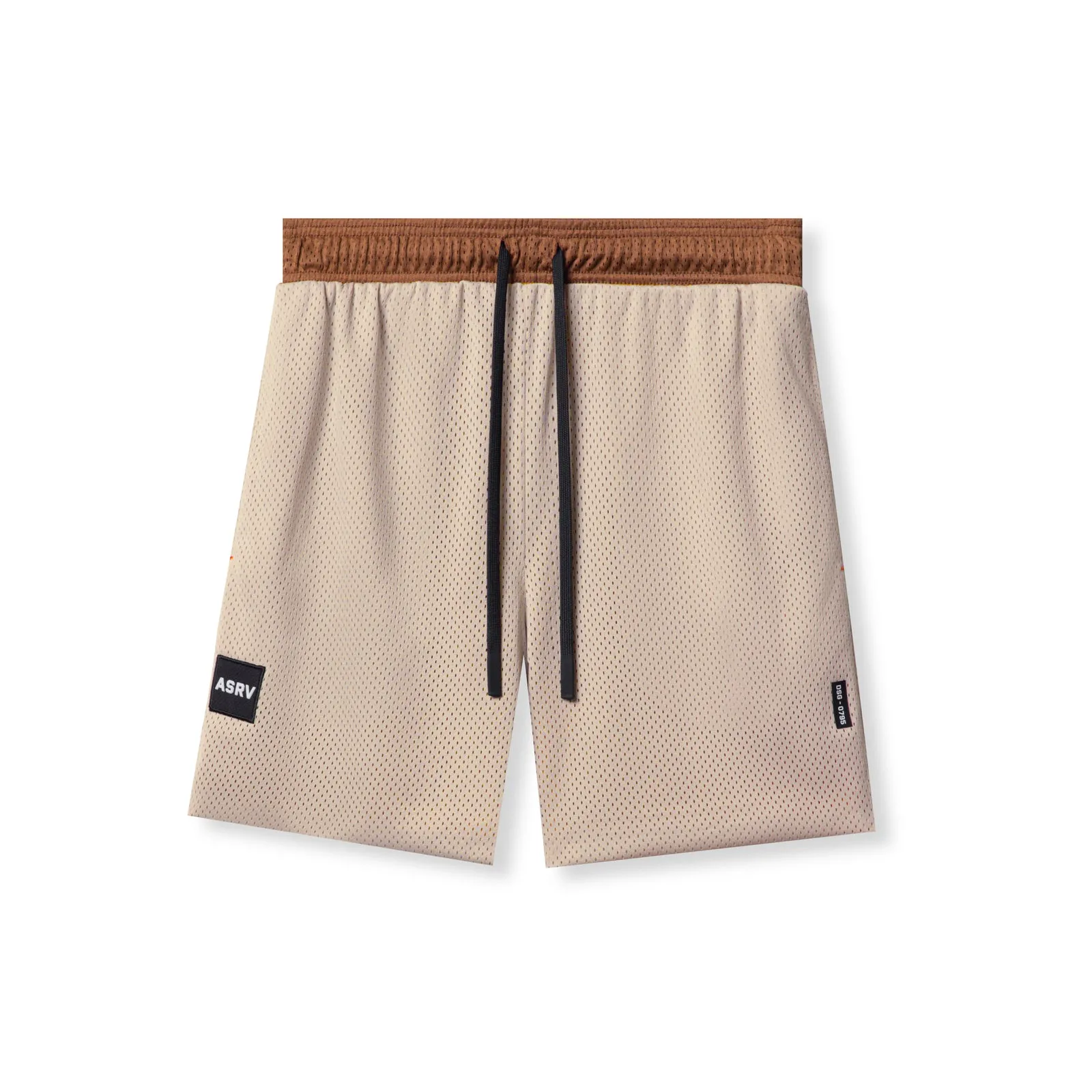 0795. SilverPlus? Mesh Reversible Short - Rust/Beige Active Lifestyle Multi Pocket Design