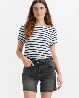Affordable Autumn Days Breathable Levi's? Womens Margot Tee - Captain Stripe Peacoat Egret