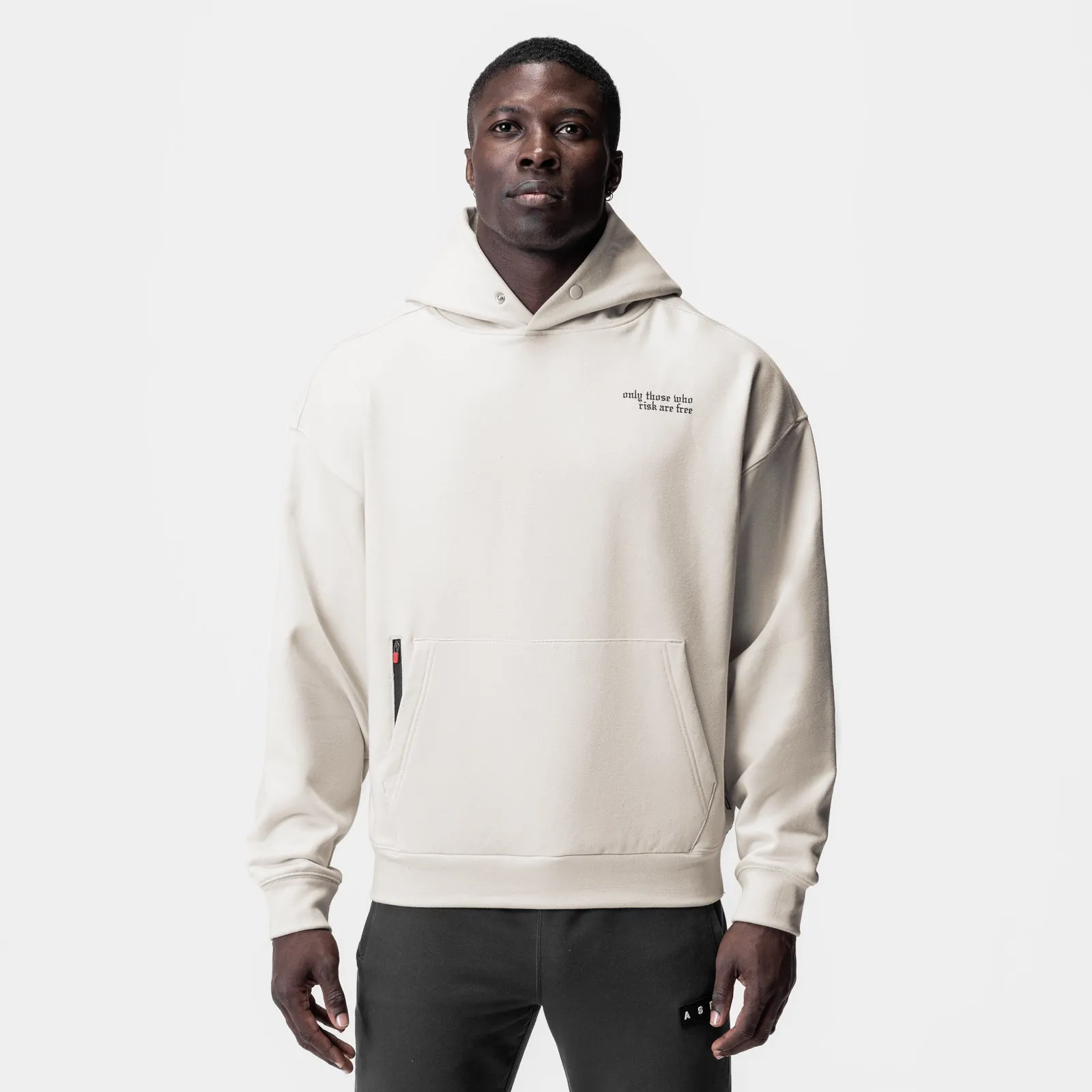 0874. Tech-Terry? Zip Pocket Hoodie - Stone "Brush Wings/ASRV" Wombat like Ultralight Padding