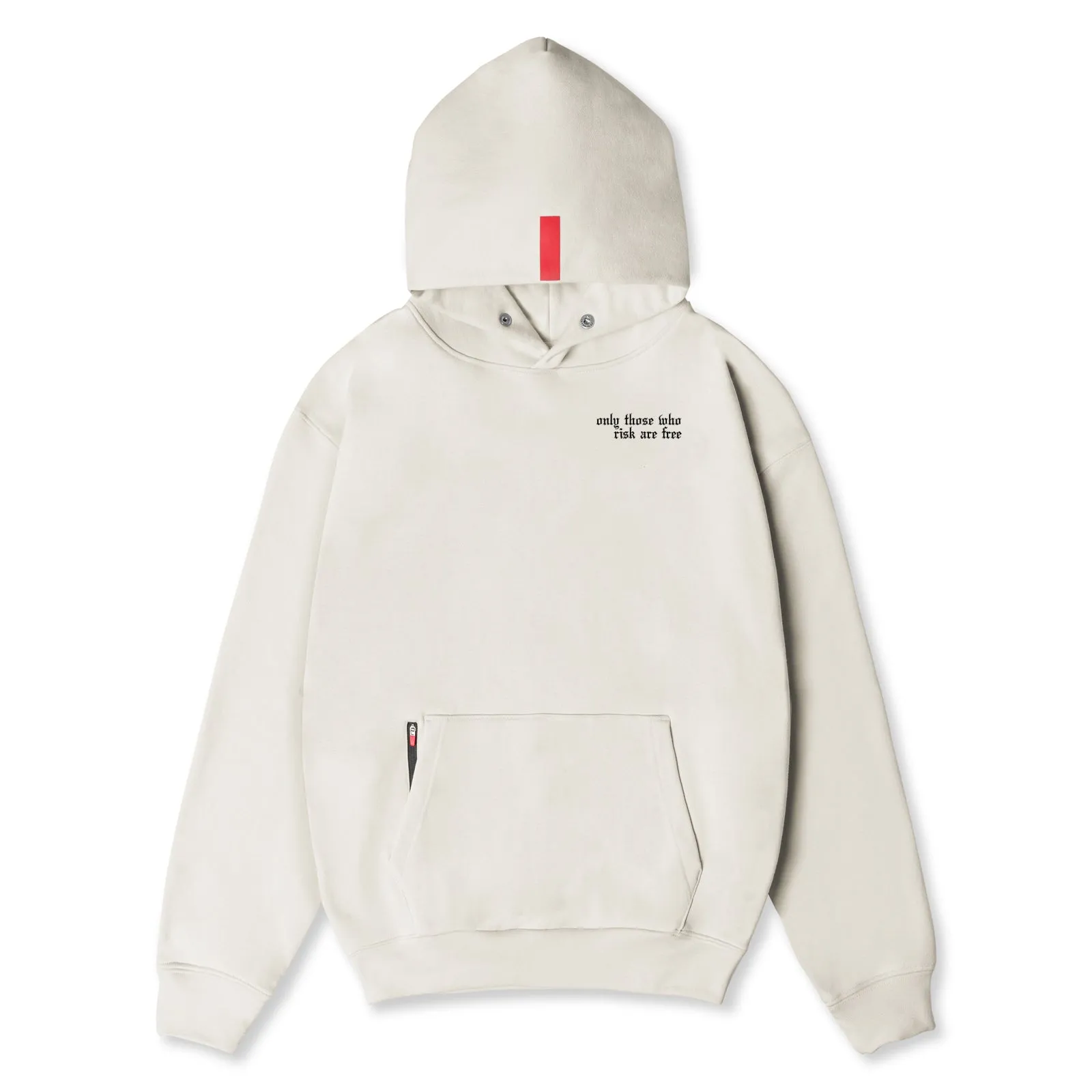 bike ride 0874. Tech-Terry? Zip Pocket Hoodie - Stone "Brush Wings/ASRV"