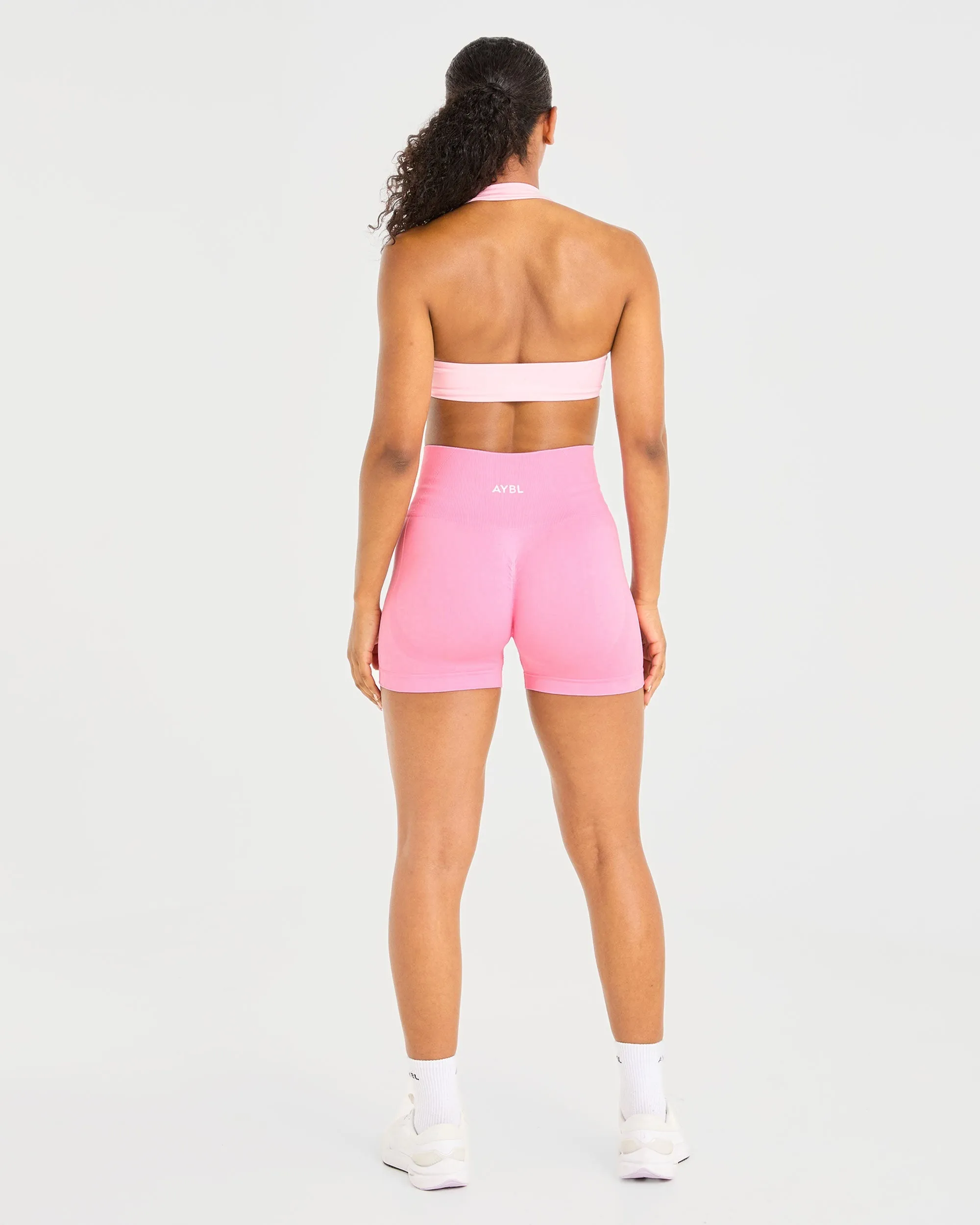 Essential Halterneck Sports Bra - Baby Pink Pink active clothing Supportive seams