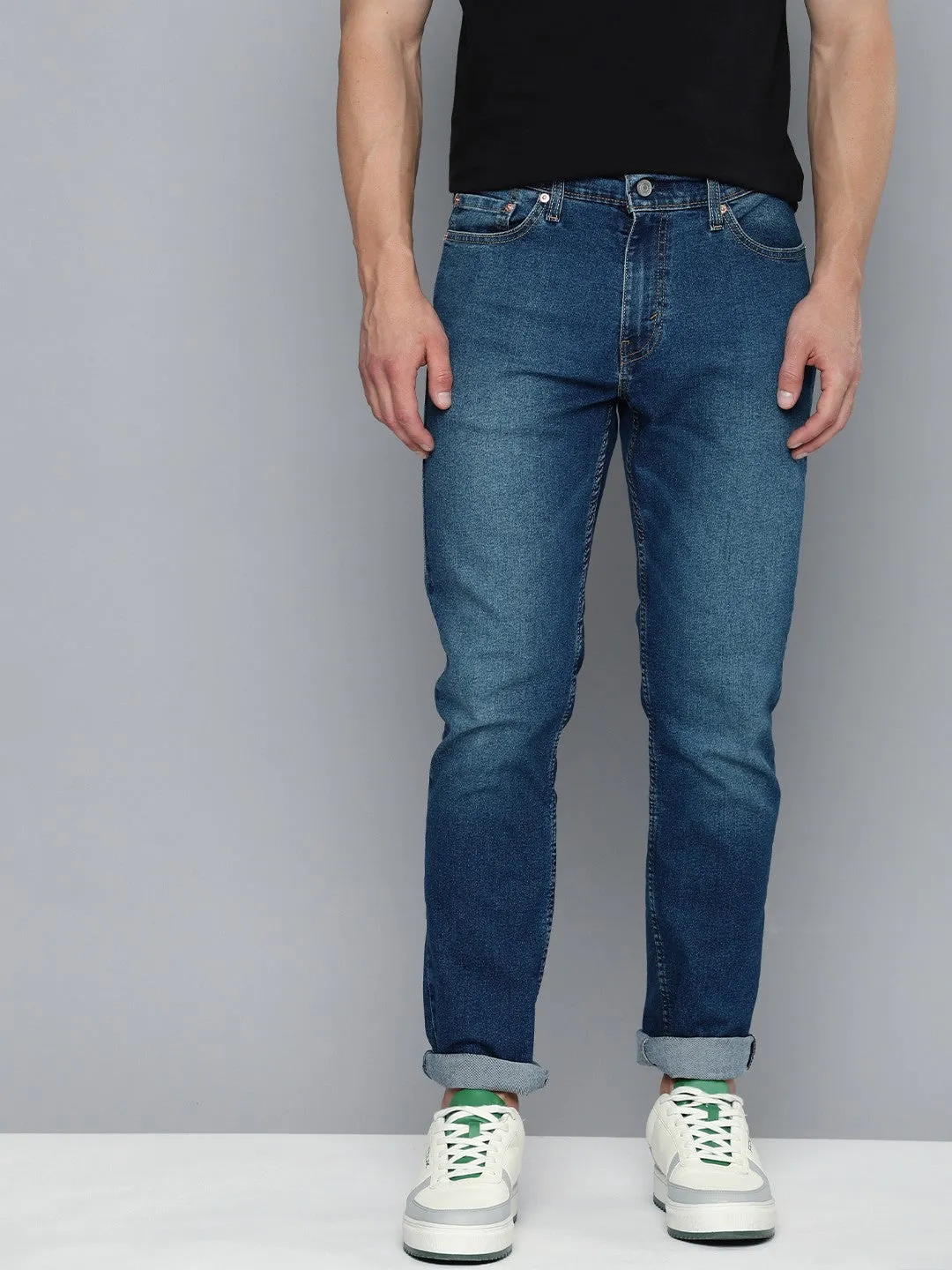 Men's 527 Blue Bootcut Fit Mid Rise Jeans Clean Fashion