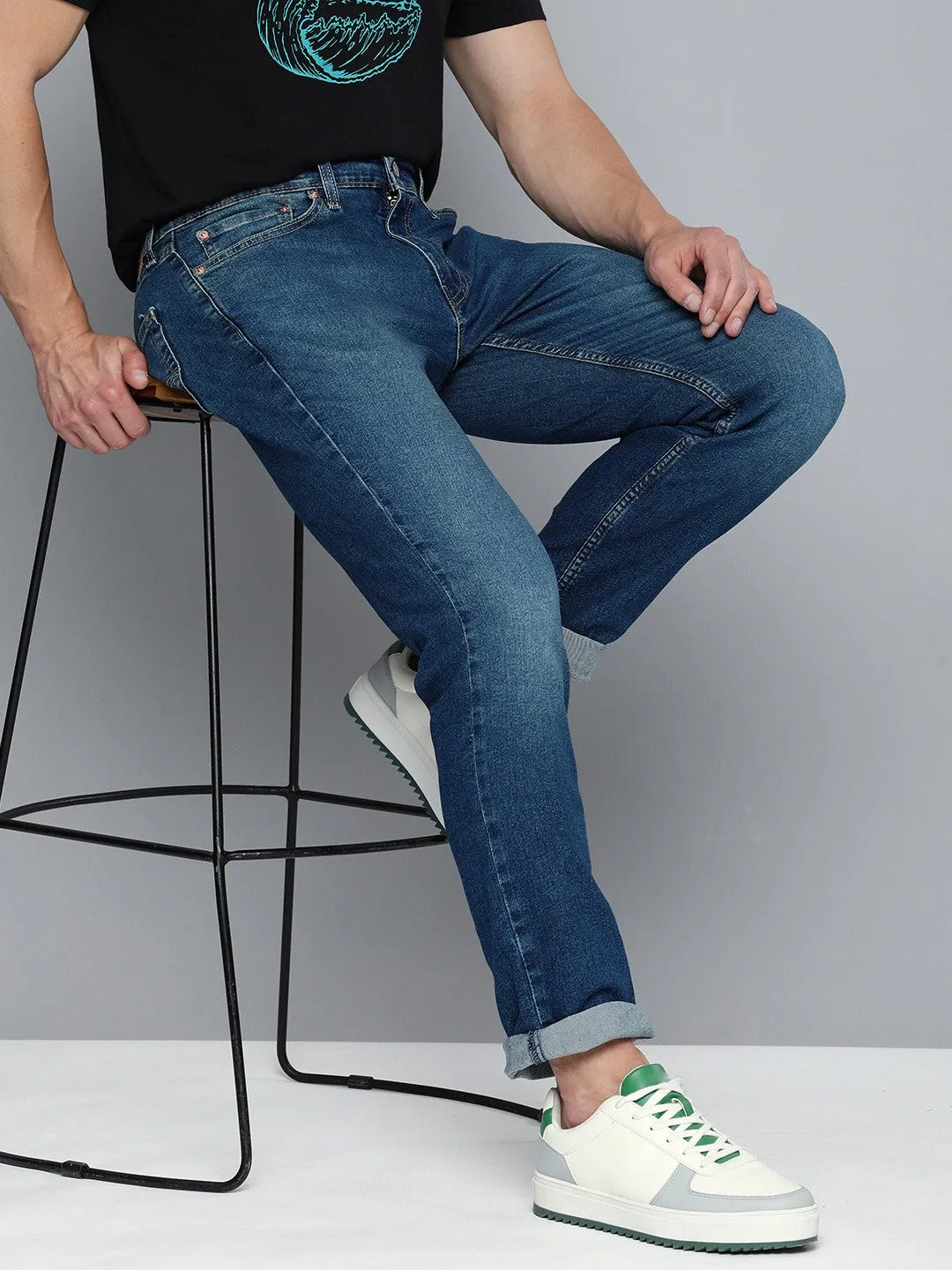 Men's 527 Blue Bootcut Fit Mid Rise Jeans Autumn Days Unisex Wear Teen Outfit