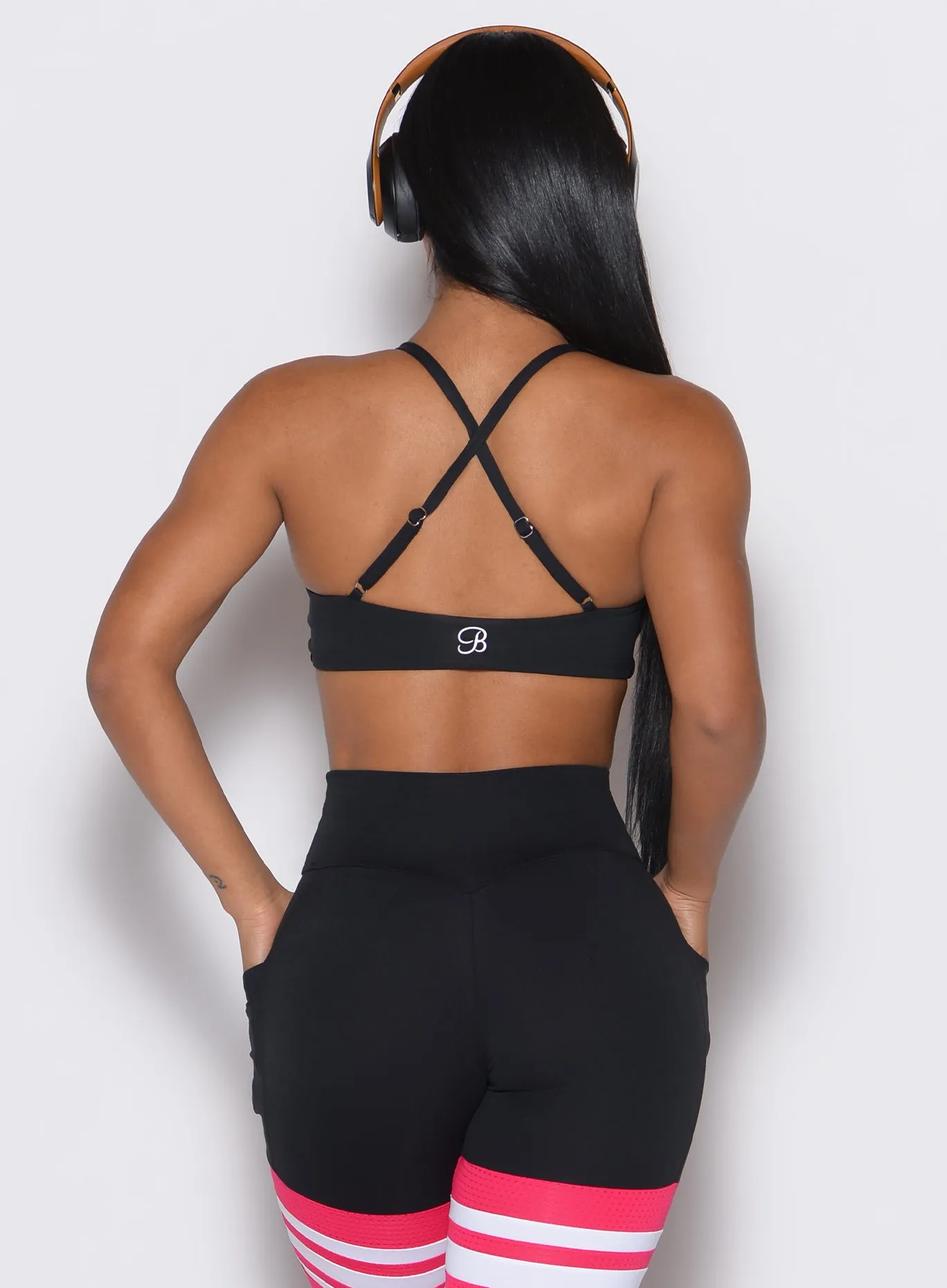 Twist Mini Bra Open-back seams Mesh Fabric