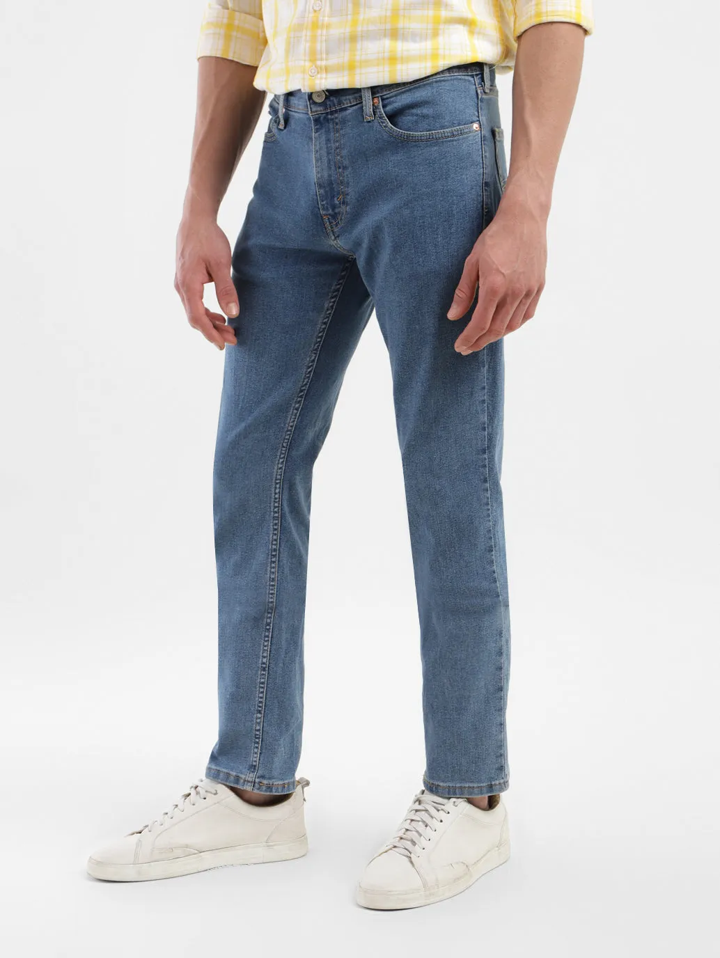 Rugged Feel Rainy Day High Quality Men's 511 Blue Slim Fit Mid Rise Jeans