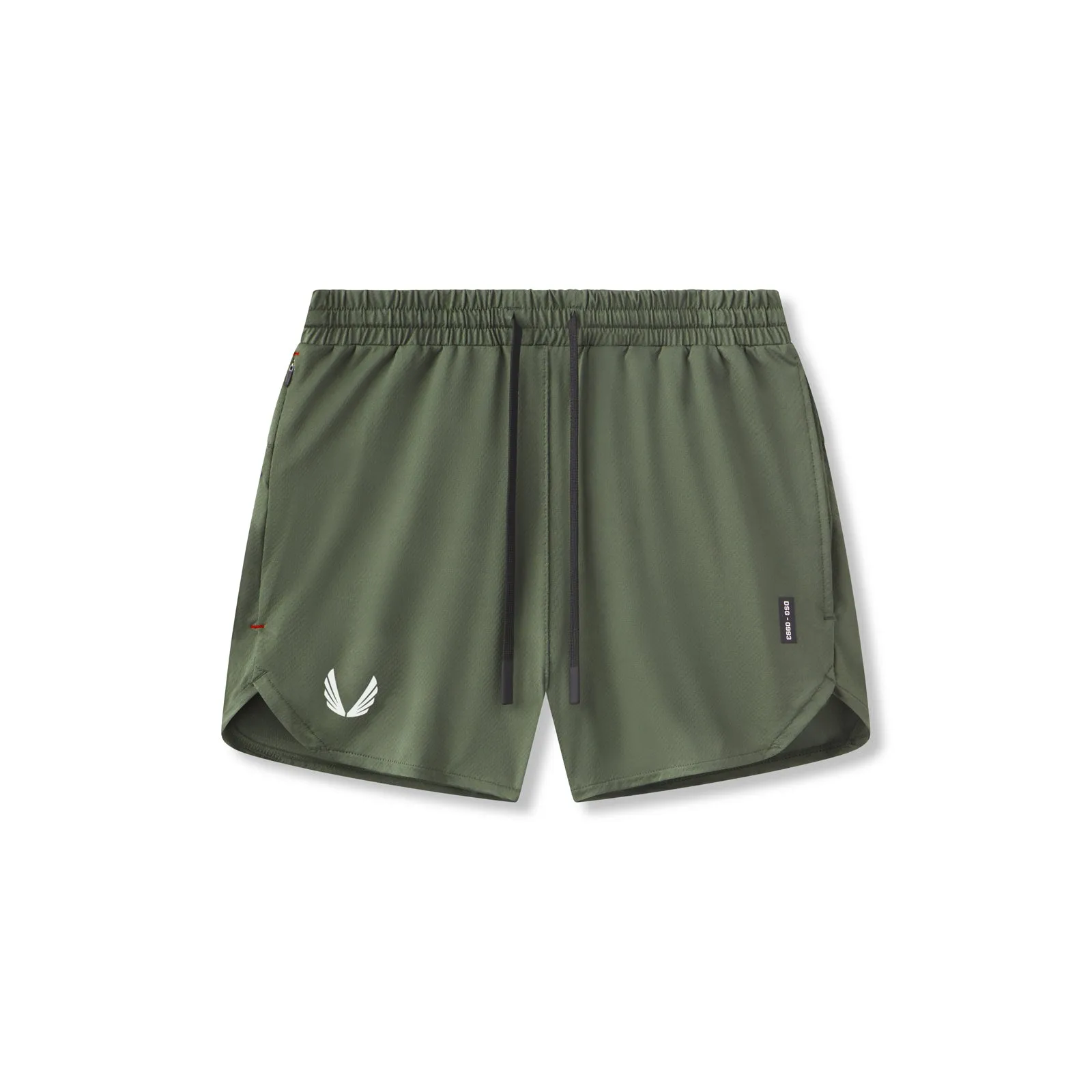 0993. AeroSilver? 5" Linerless Short - Olive Low Profile Zipper Non Irritating Tags