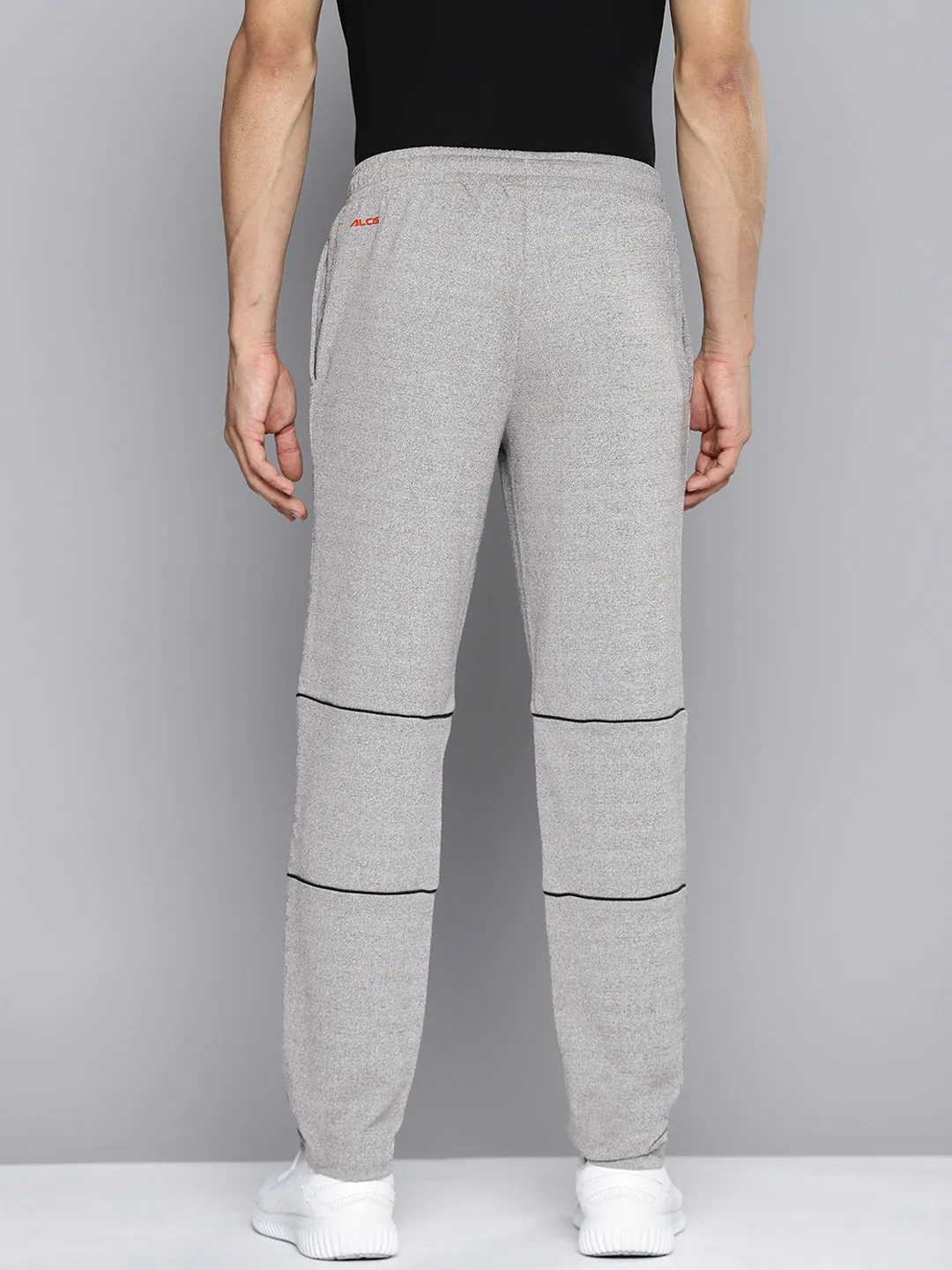 Flattering Design Airy Feel Alcis Men Grey Melange Printed Slim Fit Track Pants