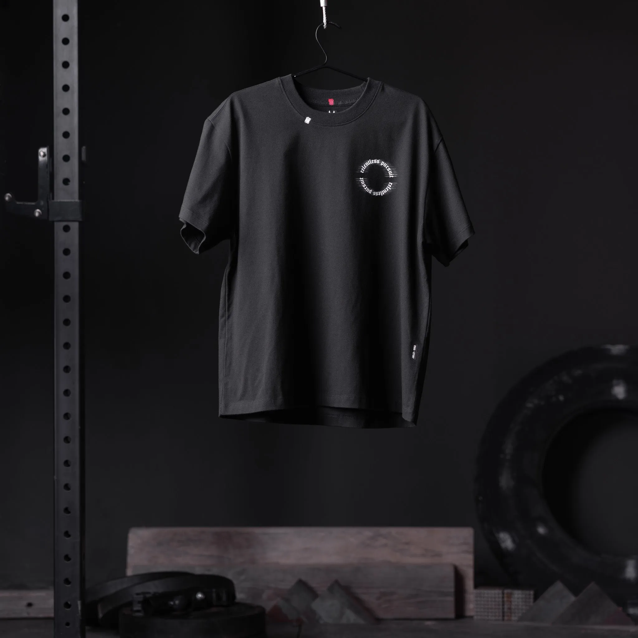 0797. Tech Essential? Relaxed Tee - Black "RP Blur" Solid Color