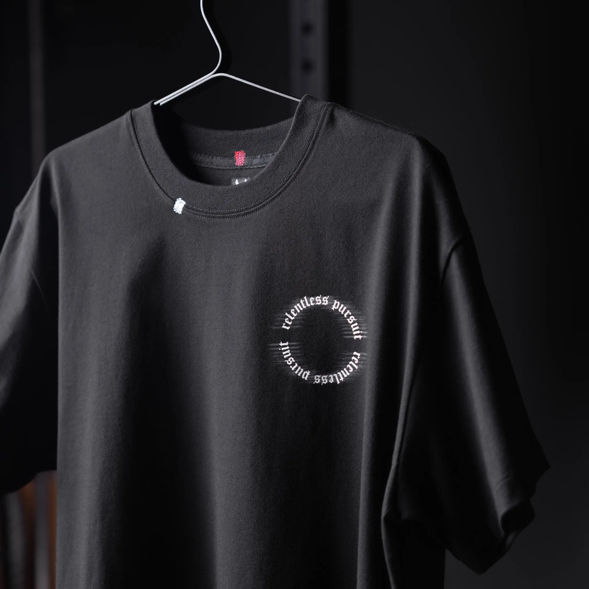0797. Tech Essential? Relaxed Tee - Black "RP Blur" Durable Knit Structure