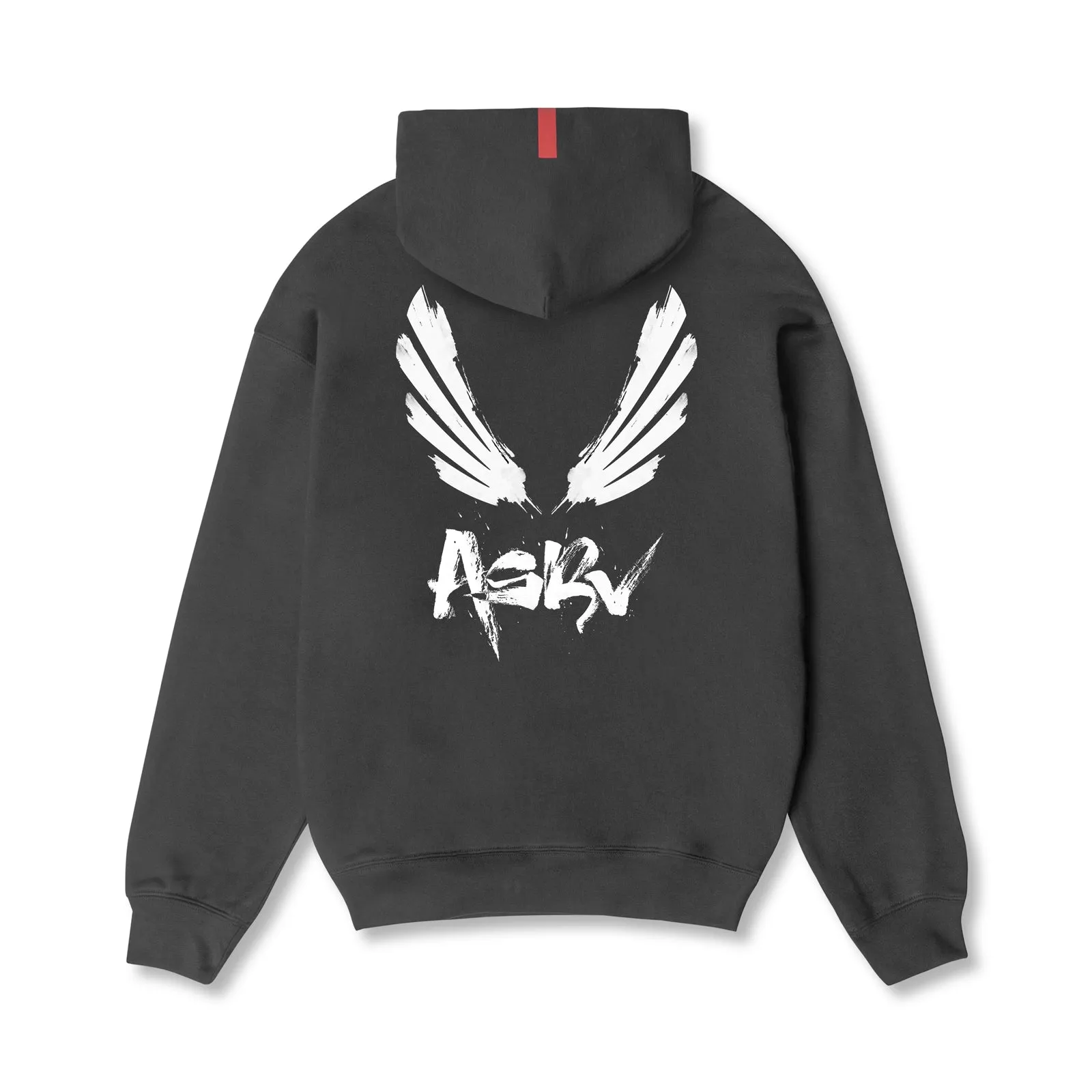 Coffee Run Jungle style 0874. Tech-Terry? Zip Pocket Hoodie - Space Grey/White "Brush Wings/ASRV"