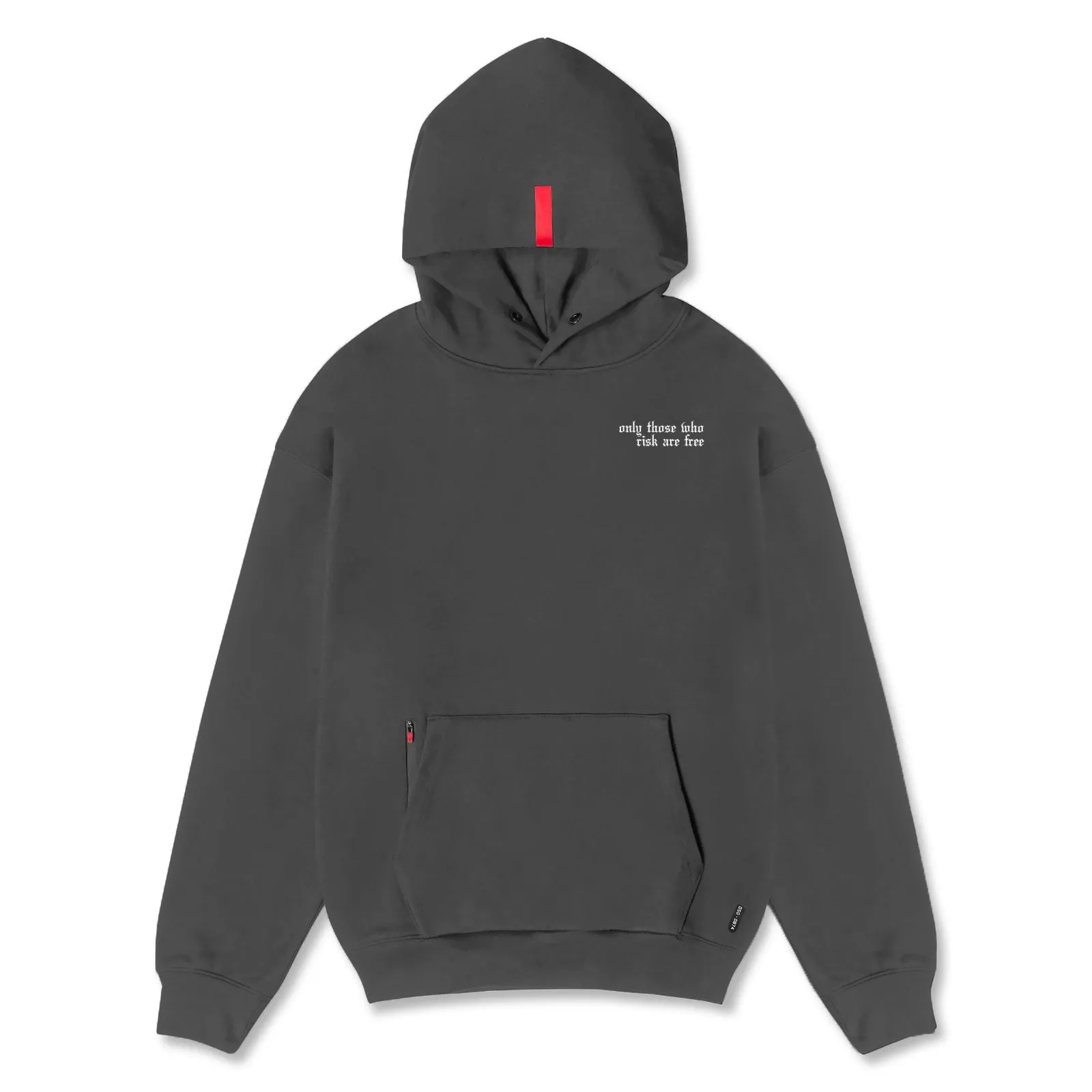 0874. Tech-Terry? Zip Pocket Hoodie - Space Grey/White "Brush Wings/ASRV" Heathered Texture Premium Finish