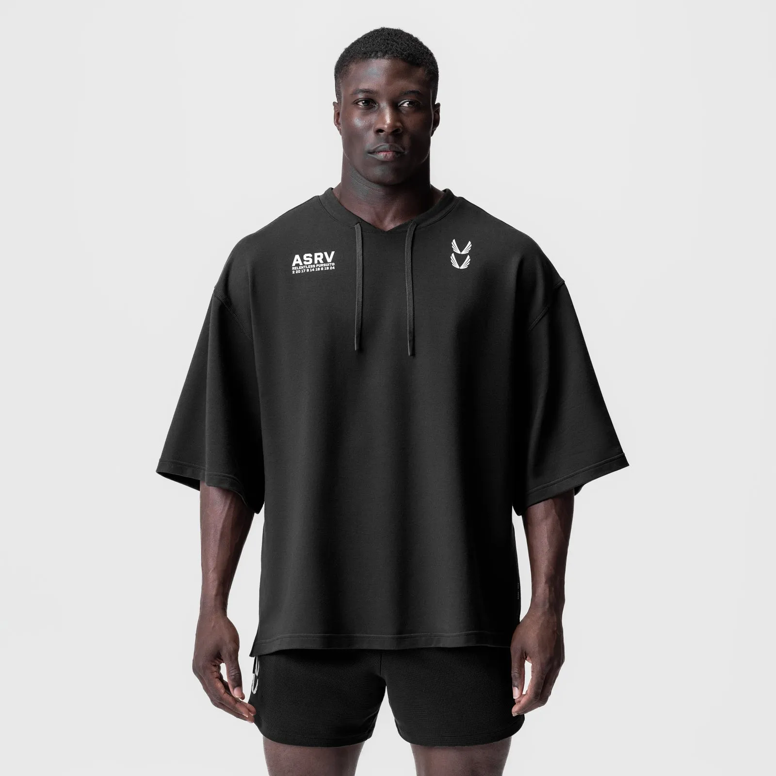 0945. Micro-Terry Warm-Up Tee - Black Fashion-Forward Look