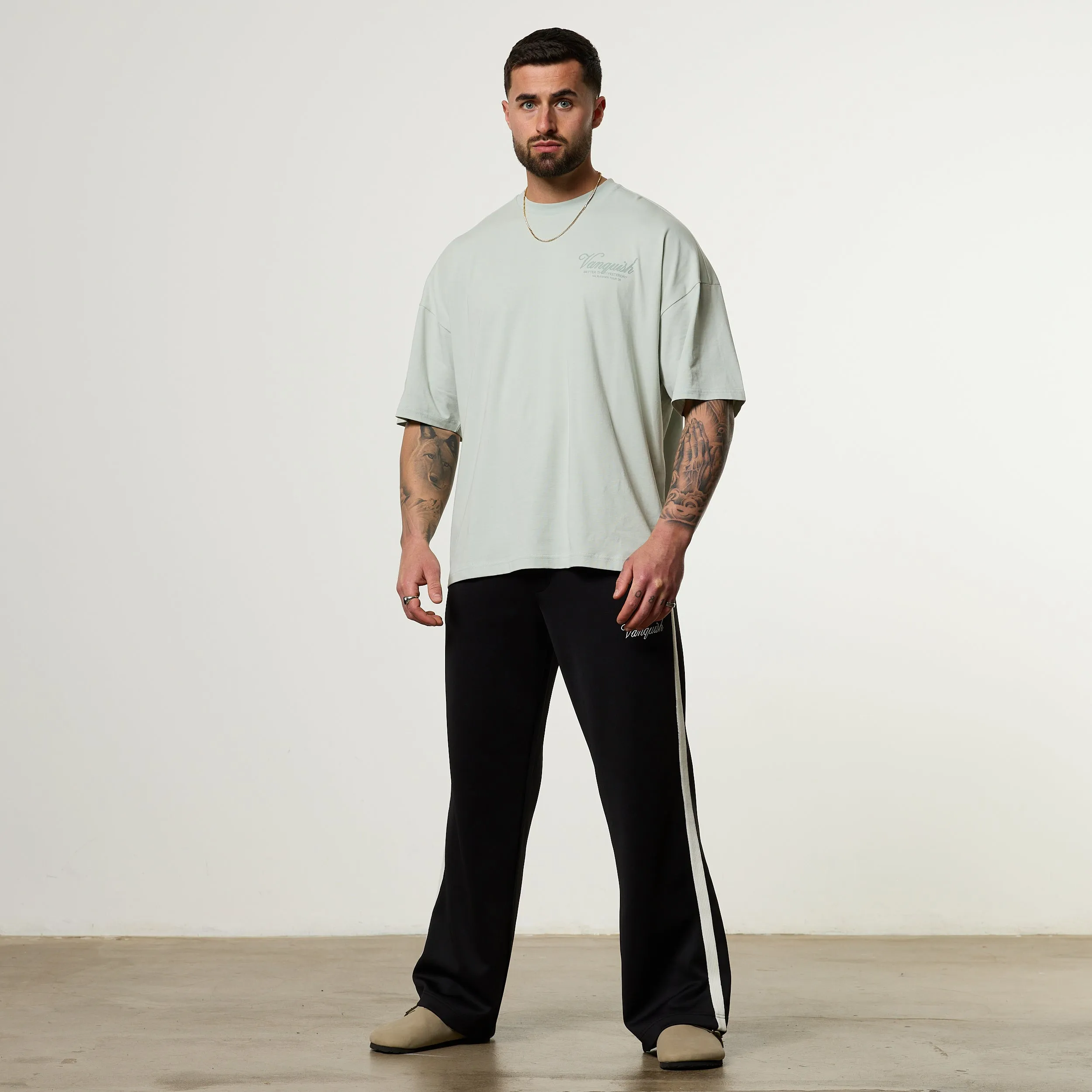 Micro Perforated Fabric Vanquish Off Season Green Oversized Boxy T Shirt