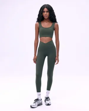Ultimate Wrap Over Leggings - Dark Olive 4 Way Stretch Fabric