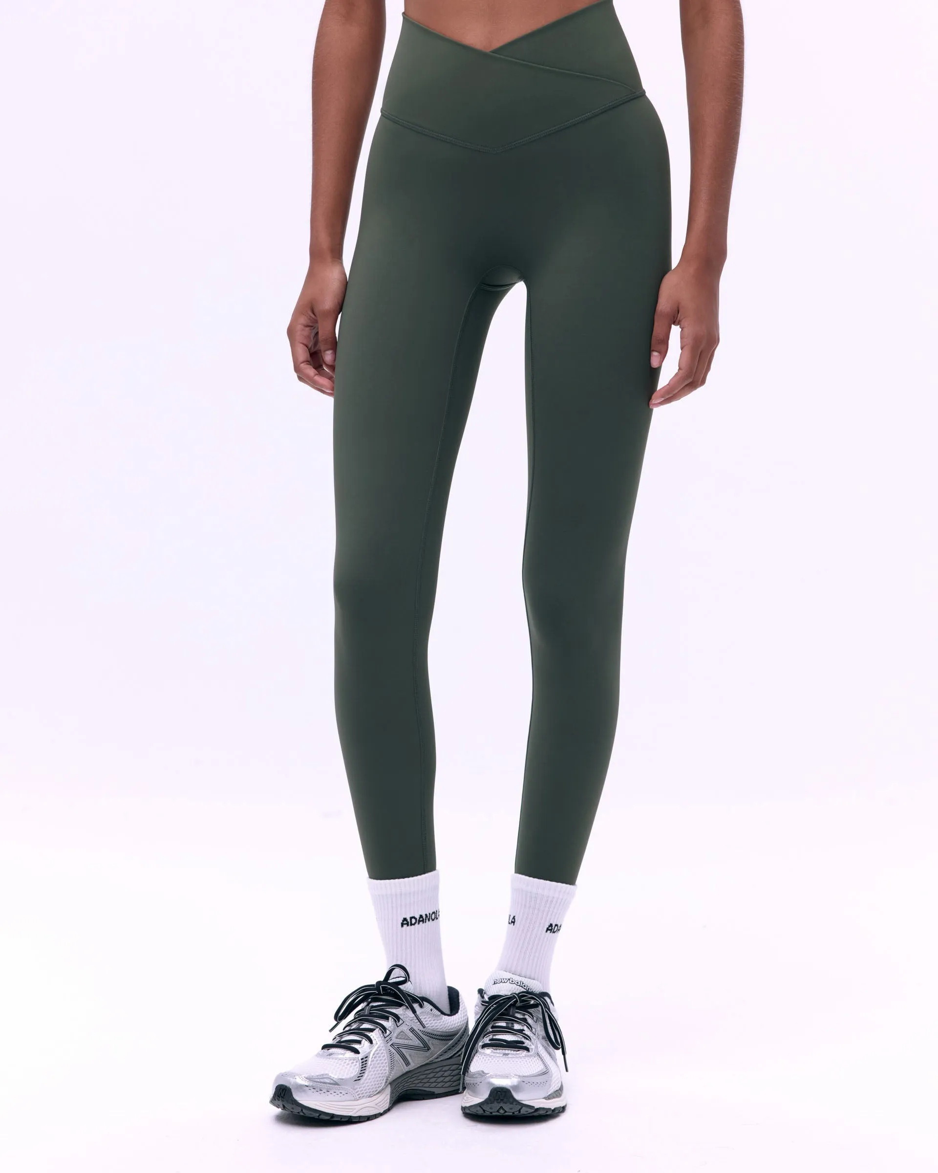 For Teens Indoor Exercise City Walk Soft Touch Ultimate Wrap Over Leggings - Dark Olive