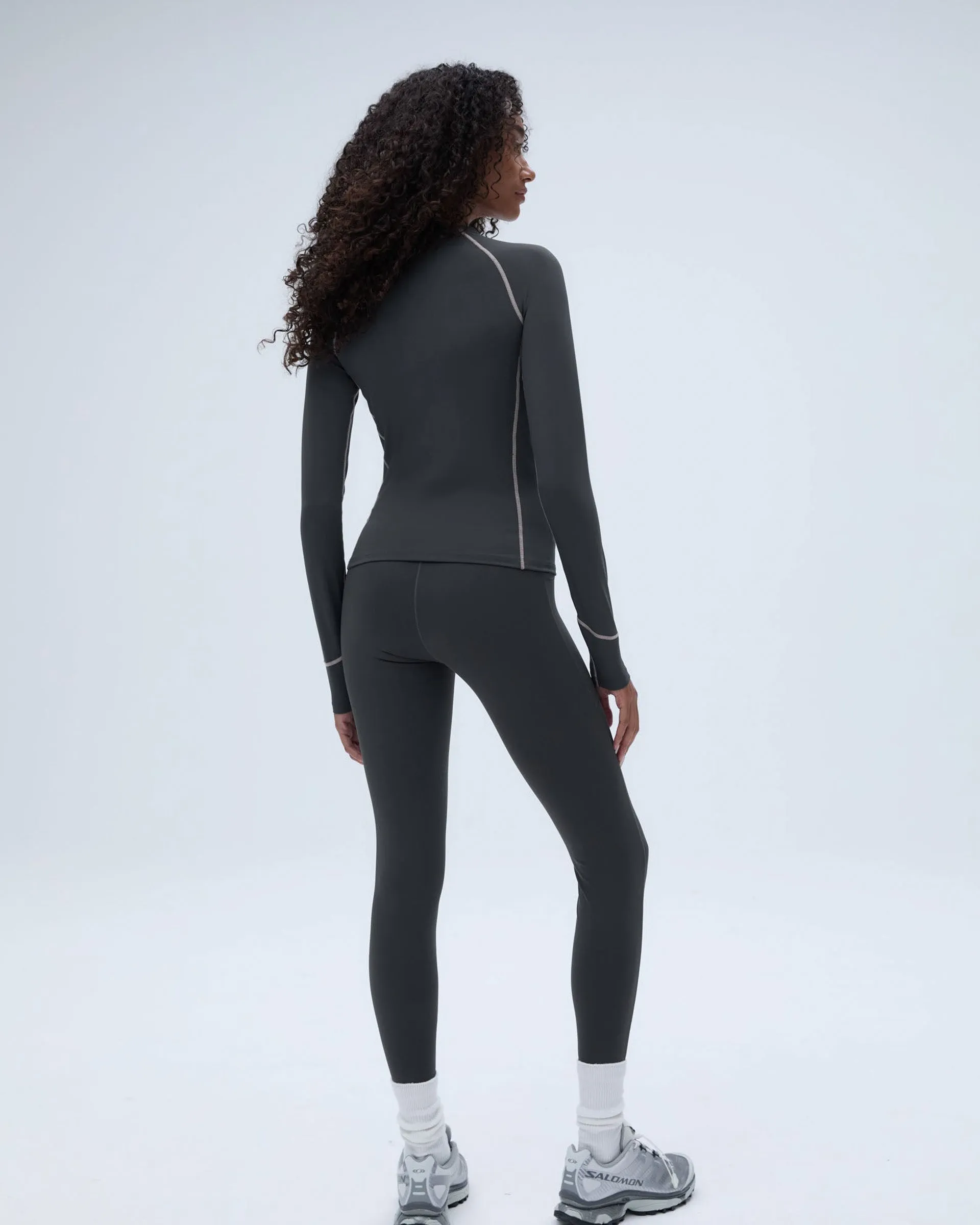 Ultimate Seam Detail Zip Pocket Leggings - Graphite Grey Layered Overlay Design For Kids Non See