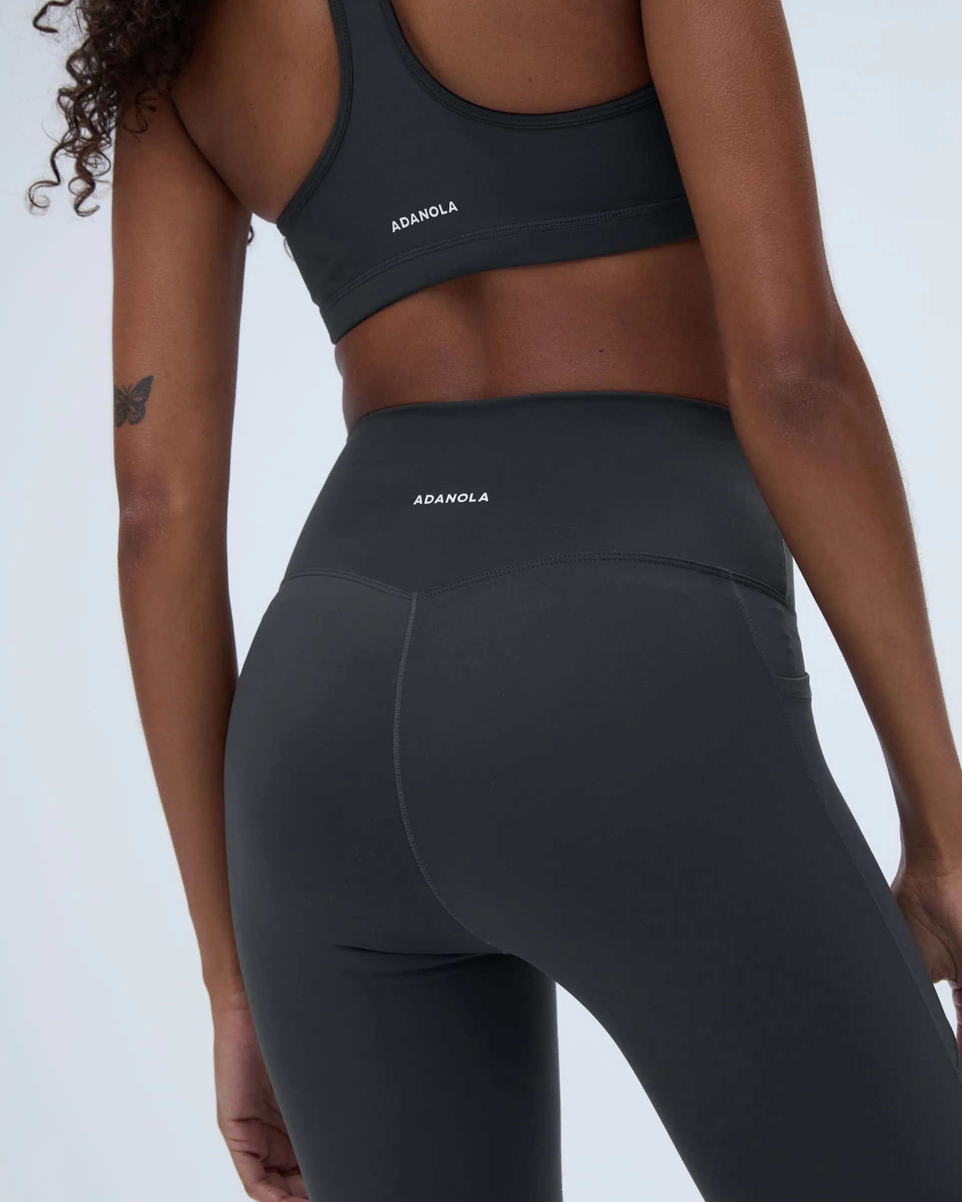Ultimate Seam Detail Zip Pocket Leggings - Graphite Grey Feather Feel