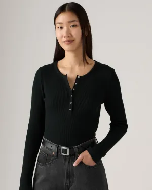 Levi's? Womens Dry Goods Waffle Henley - Anthracite Night Everyday Party Look