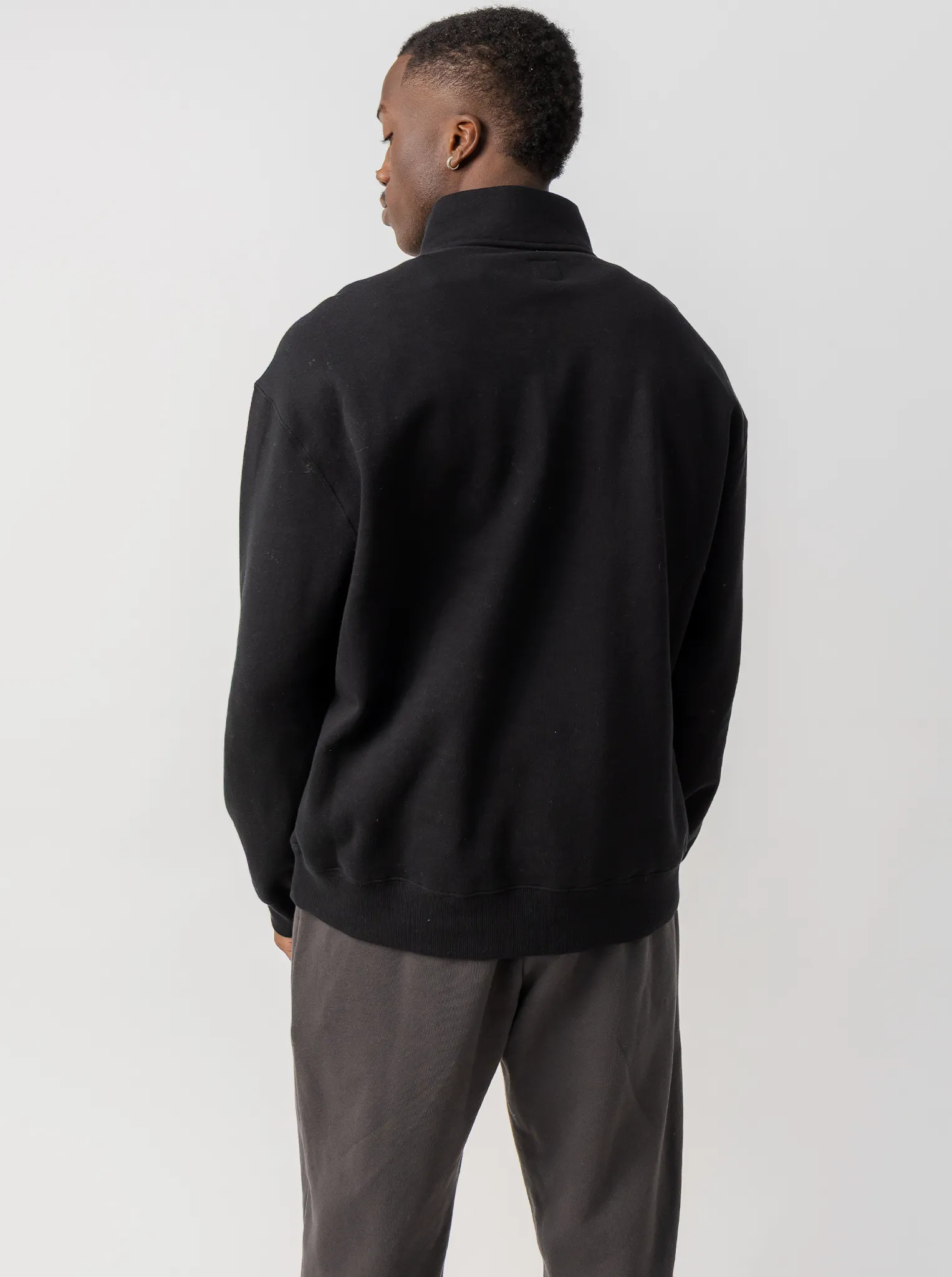 Quarter Zip in Solid Black Urban appeal