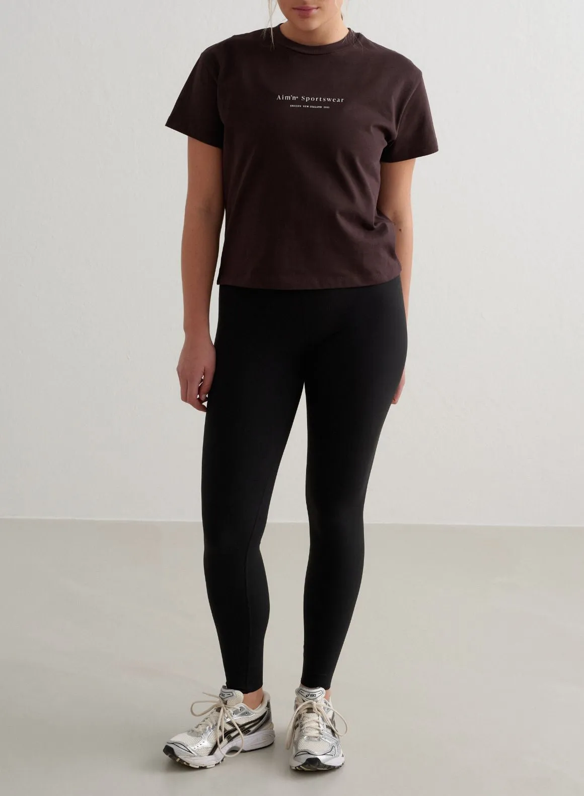 Cacao Serif Boxy T-shirt Minimal Trend