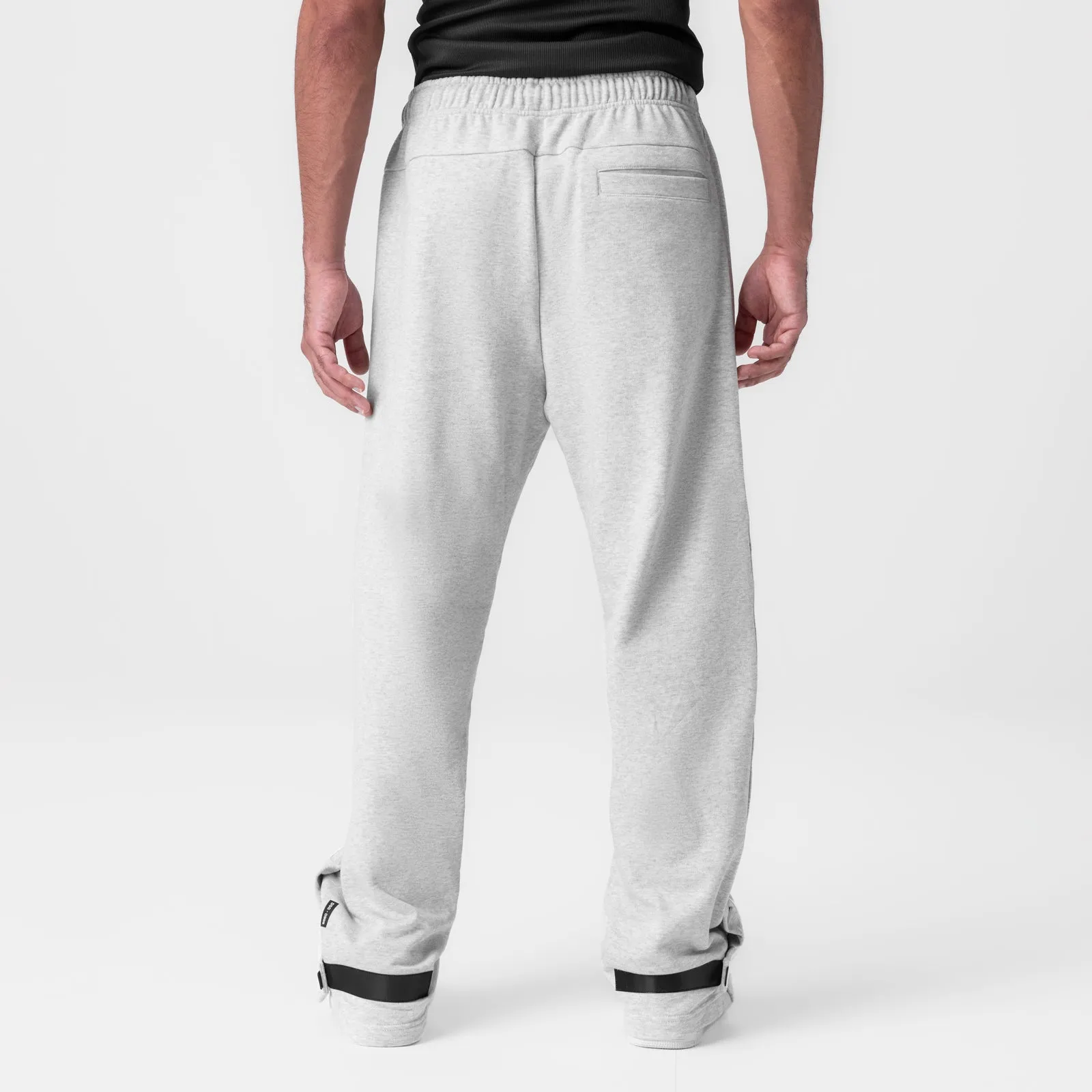 0998. Herringbone Terry Snap Button Sweats - Heather Grey Light Fabric slim fit