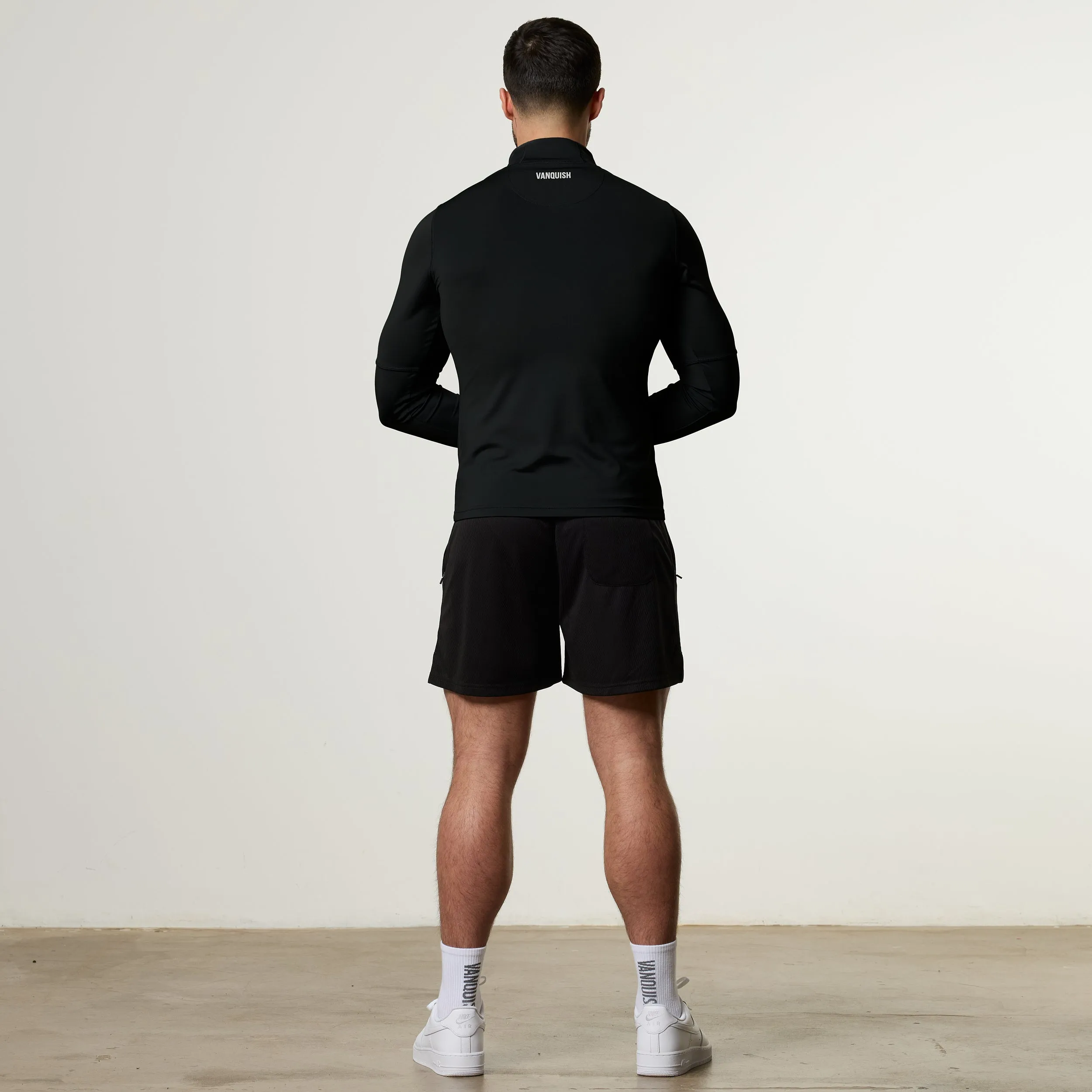 Eco - friendly petite size Vanquish Essential V2 Black Mesh Shorts