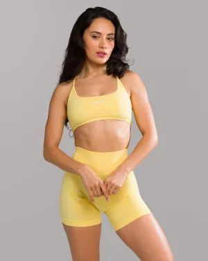 colorful Eco Friendly Textile Amplify Open Back Bra - Canary Yellow