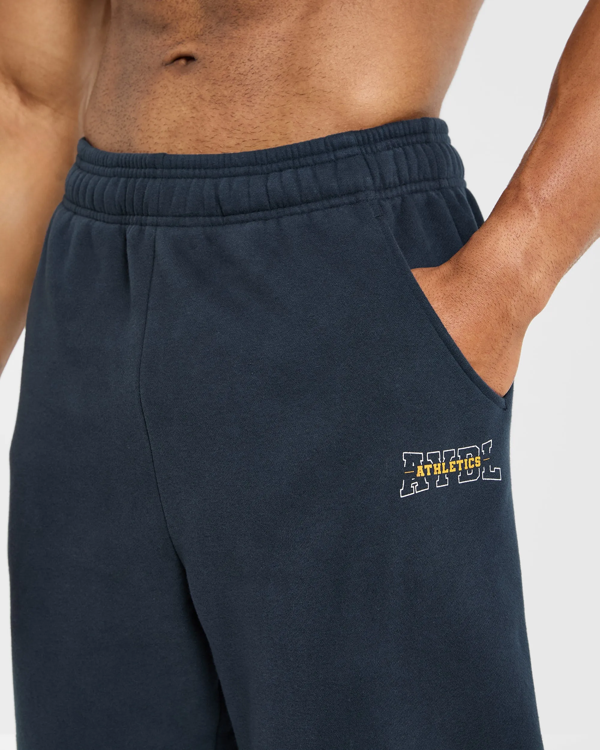 High Waist Athletics Oversized Joggers - Navy