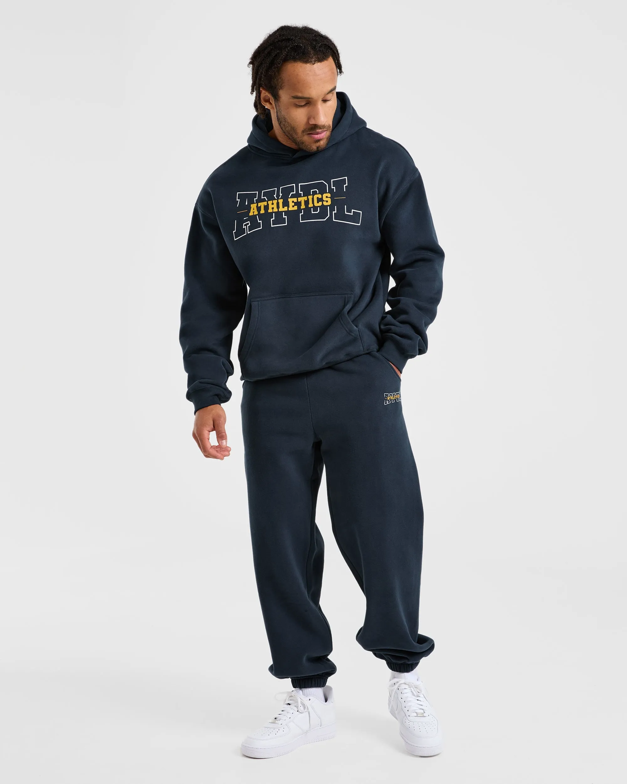 Athletics Oversized Joggers - Navy AntiSlipWaistband Transitional Style