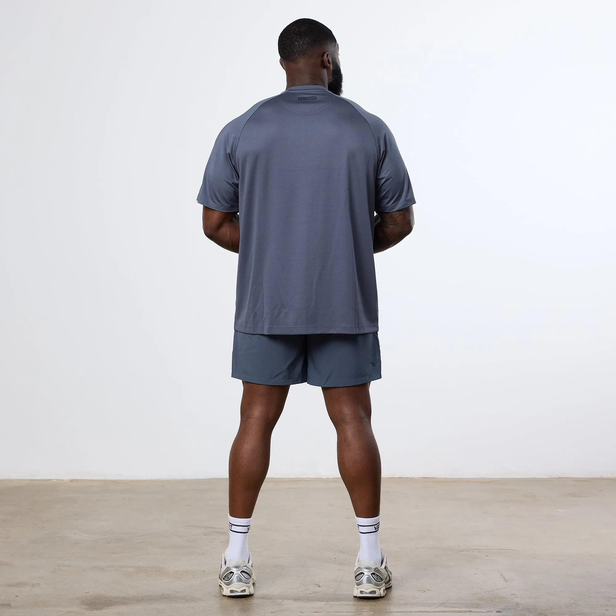 Vanquish Essential Denim Blue Performance Oversized T Shirt Relaxed Comfort High-End Quality
