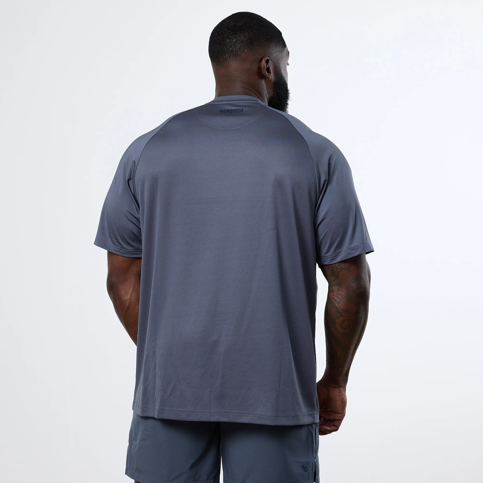 Vanquish Essential Denim Blue Performance Oversized T Shirt Cool Fit Smooth Neckline