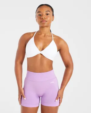Essential Twist Crossback Sports Bra - White hikers