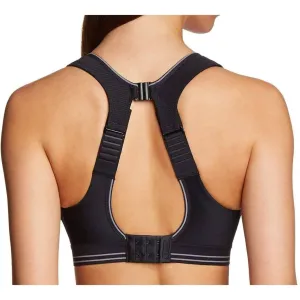 Durable Comfort Wide straps seams Shock Absorber Ultimate Run Womens Sports Bra - Black