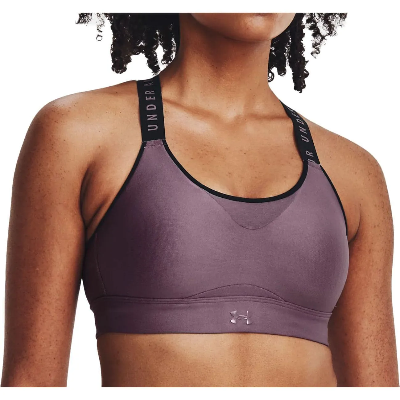 Under Armour Infinity High Womens Sports Bra - Purple Seamless Fabric All Day Wear Comfort