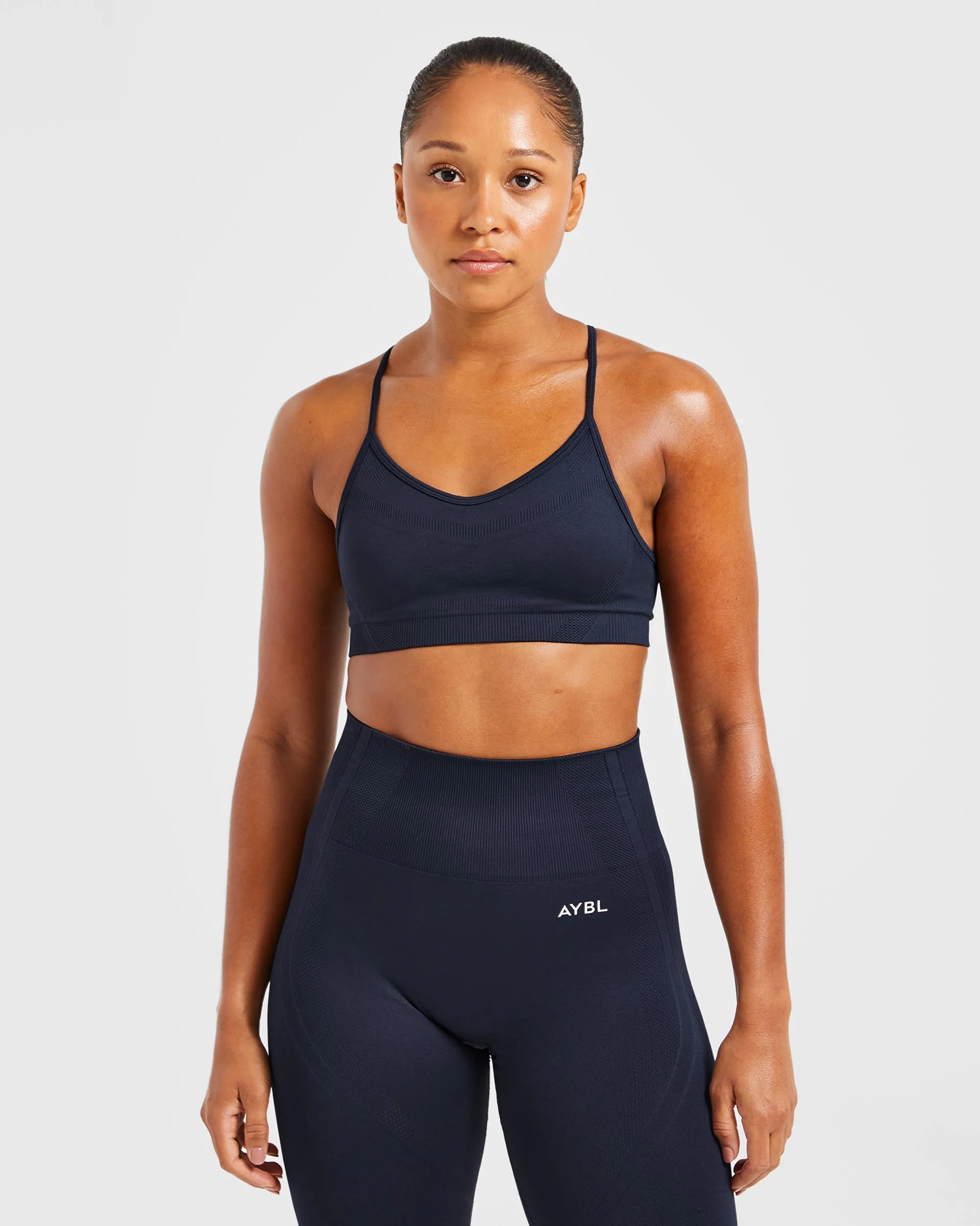 Trendy Balance V3 Seamless Strappy Sports Bra - Navy