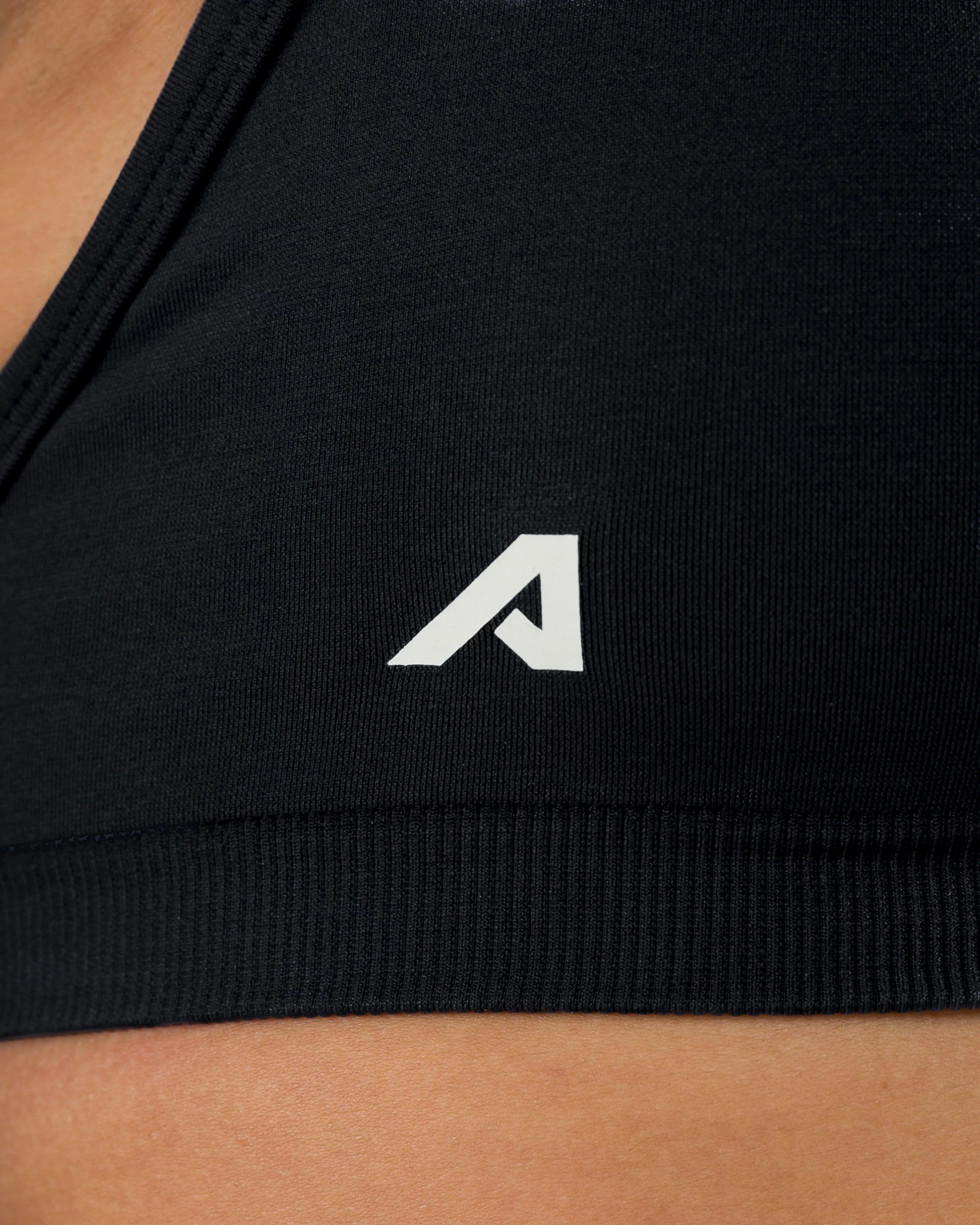 Amplify Minimal Bra - Black Water-resistant seams Mock neck seams