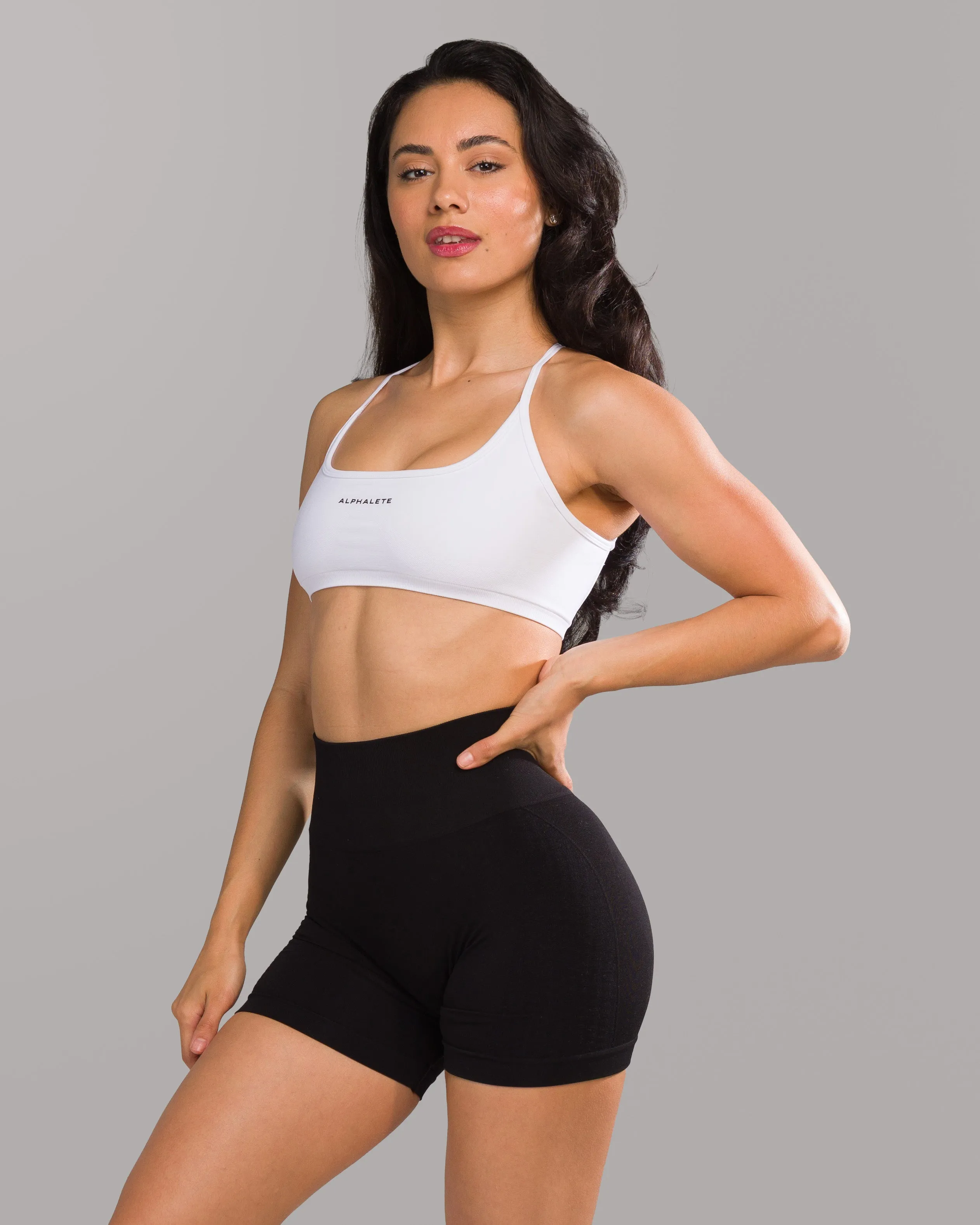 Stretchy Material Soft Cotton Amplify Open Back Bra - White