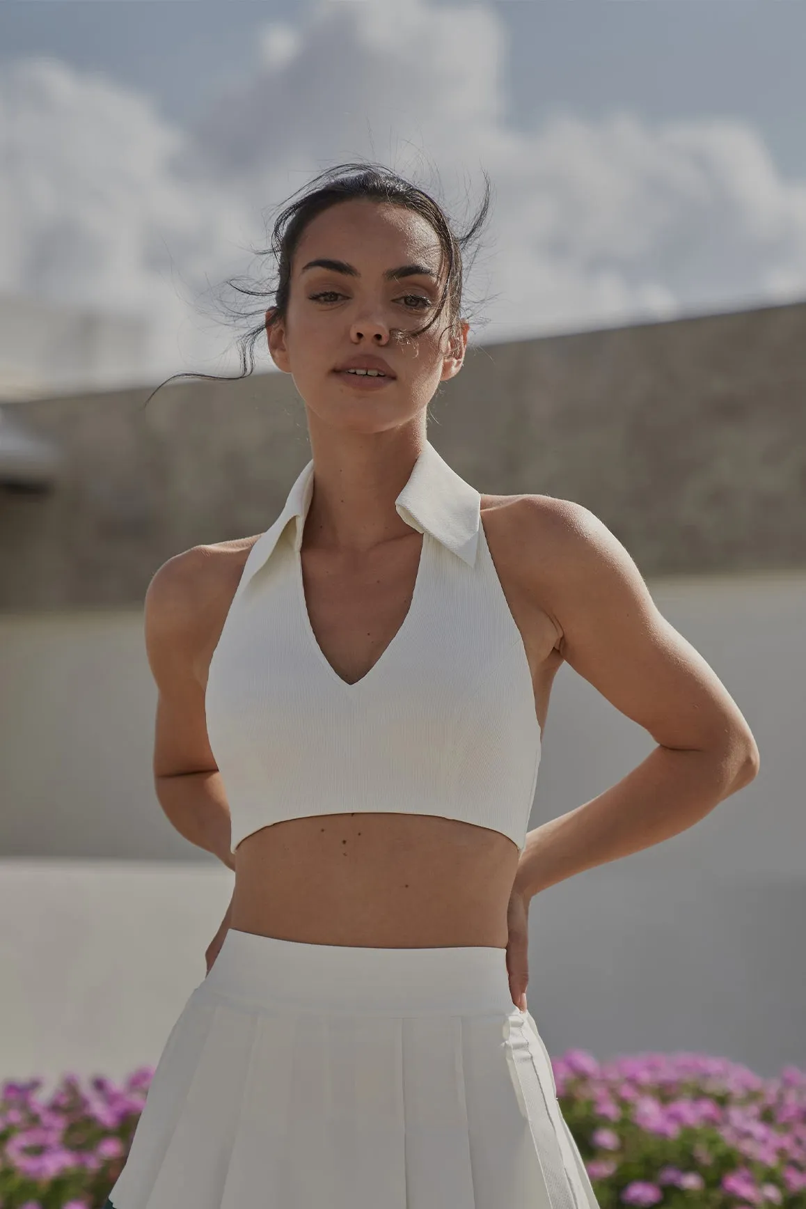 Lightweight Coverstitch Sleeveless Polo Bra