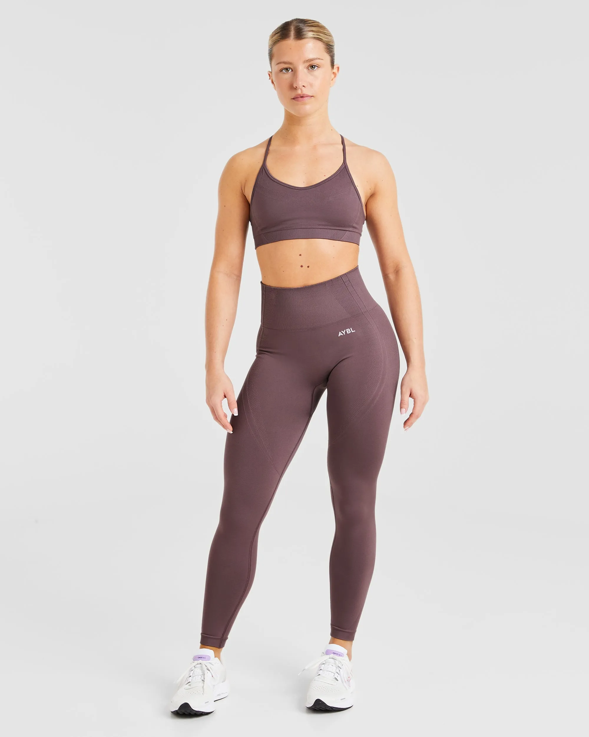 Balance V3 Seamless Strappy Sports Bra - Coffee Bean Turtleneck