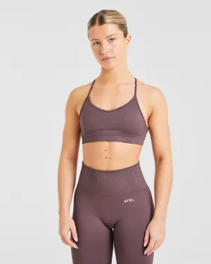 Crossback Pressure Distributing Design Balance V3 Seamless Strappy Sports Bra - Coffee Bean