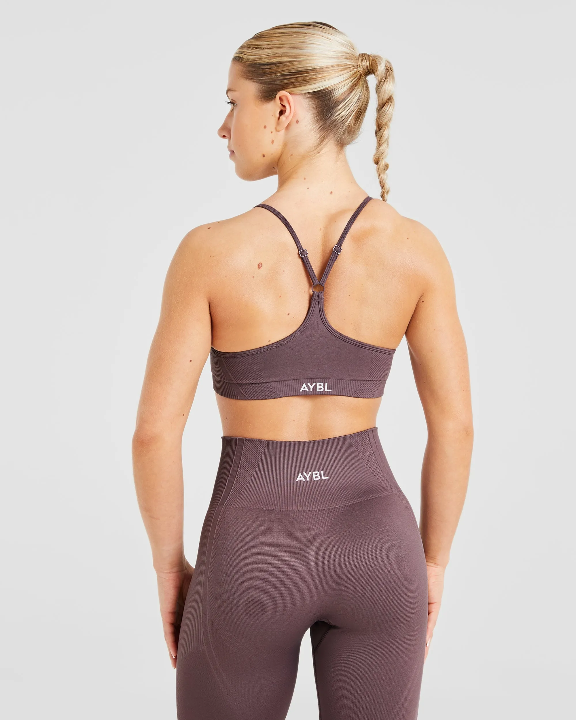 Activewear Balance V3 Seamless Strappy Sports Bra - Coffee Bean