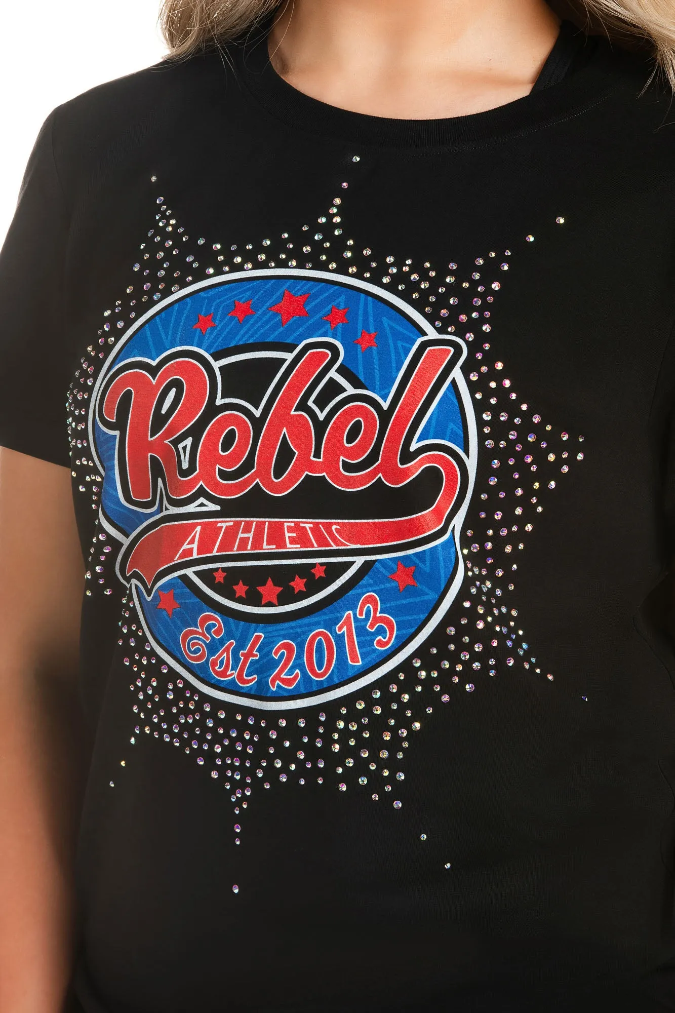 Retro Rebel Logo Tee in Black Breathable Lining