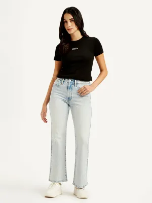 Relaxed Style Women's Light Blue Wedgie Bootcut Fit Mid Rise Jeans