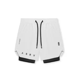 0866. Tetra-Lite? 7" Liner Short - White "ASRV"/Black DurableStitching