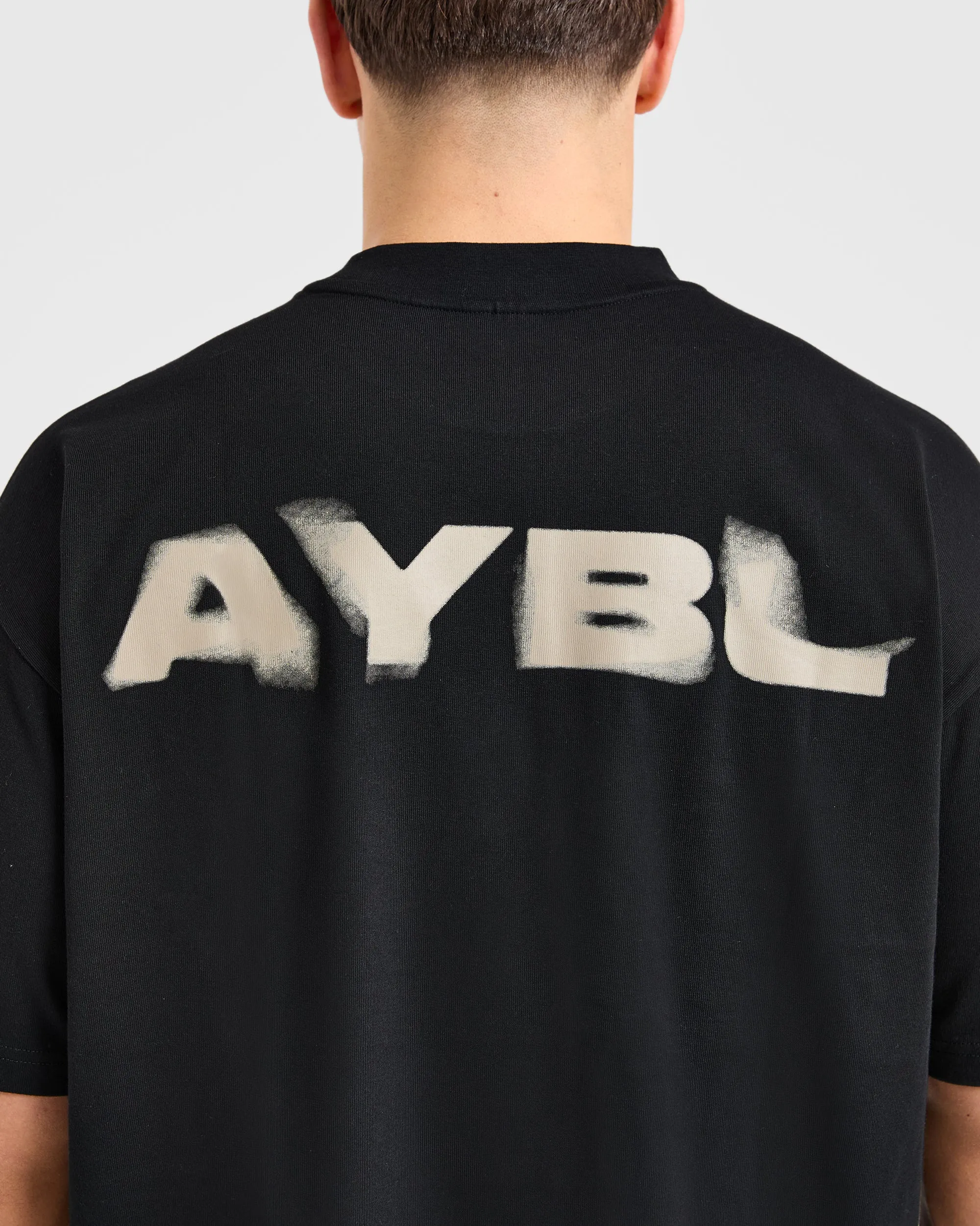 Blur Oversized T Shirt - Black UltraSoftBrushedInterior