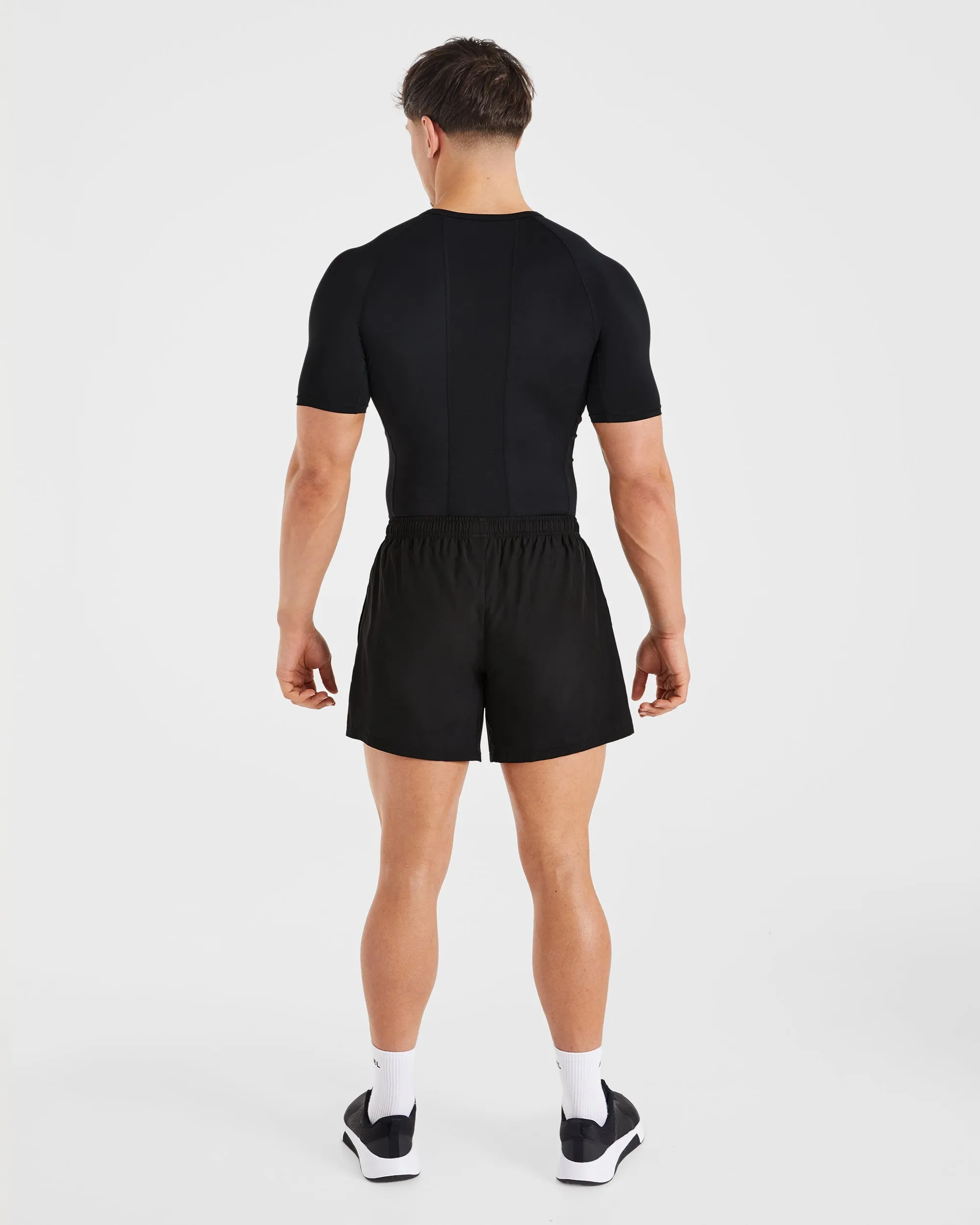 MoistureWickingFabric Vintage Style Compression T Shirt - Black
